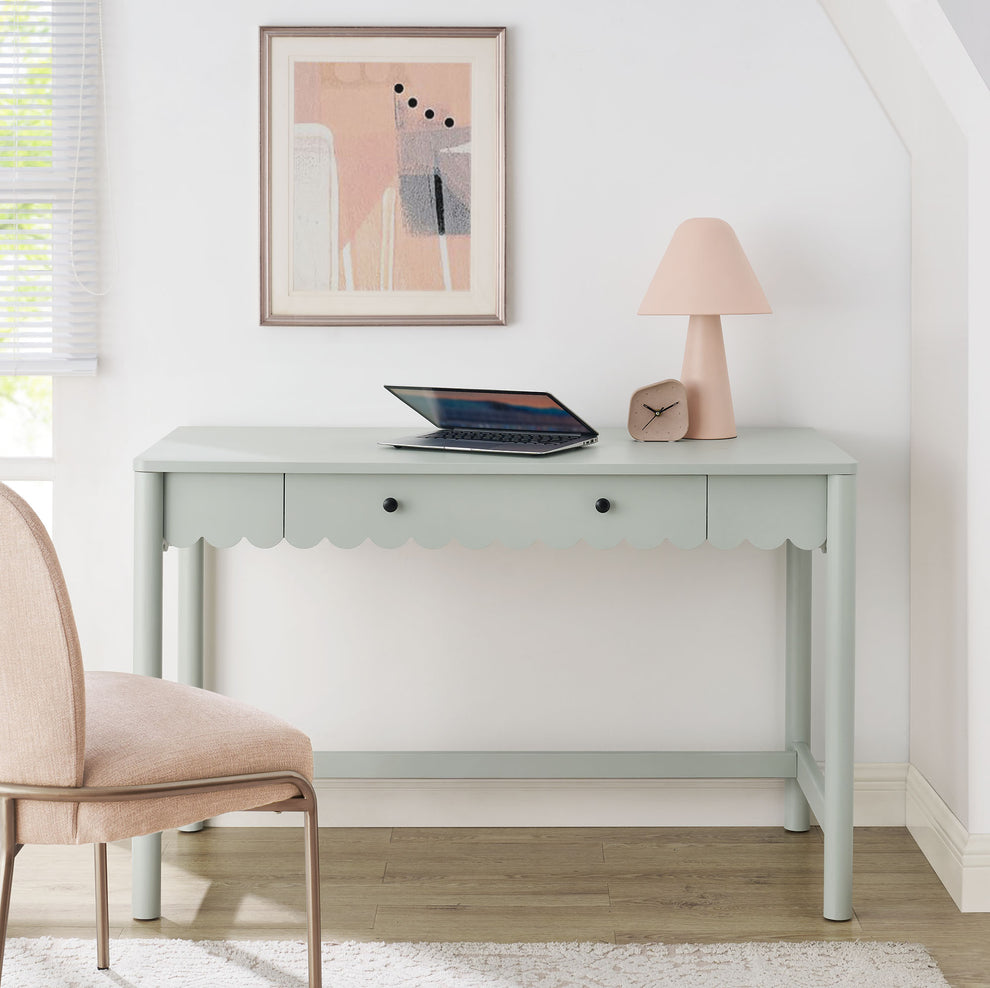 Emmeline 1-Drawer Scallop Writing Desk by Modway | Desks | Modishstore - 16