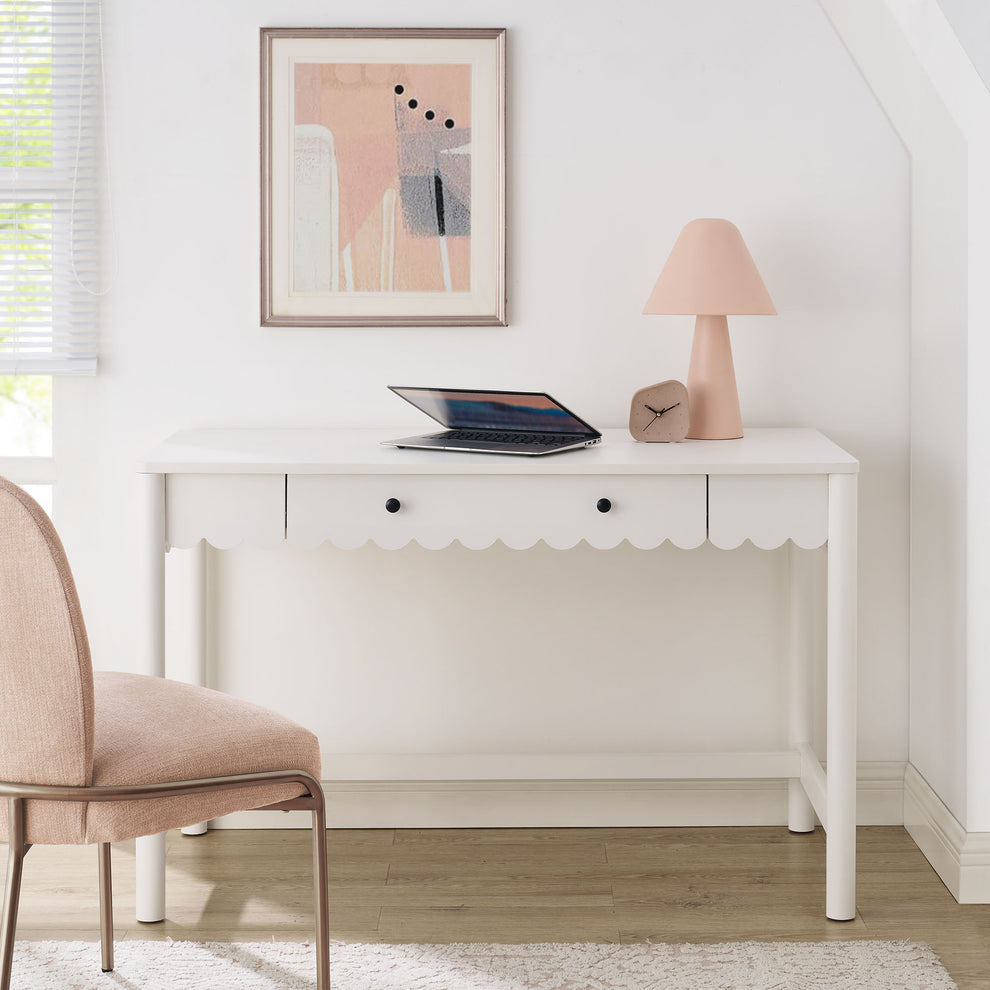 Emmeline 1-Drawer Scallop Writing Desk by Modway | Desks | Modishstore - 25