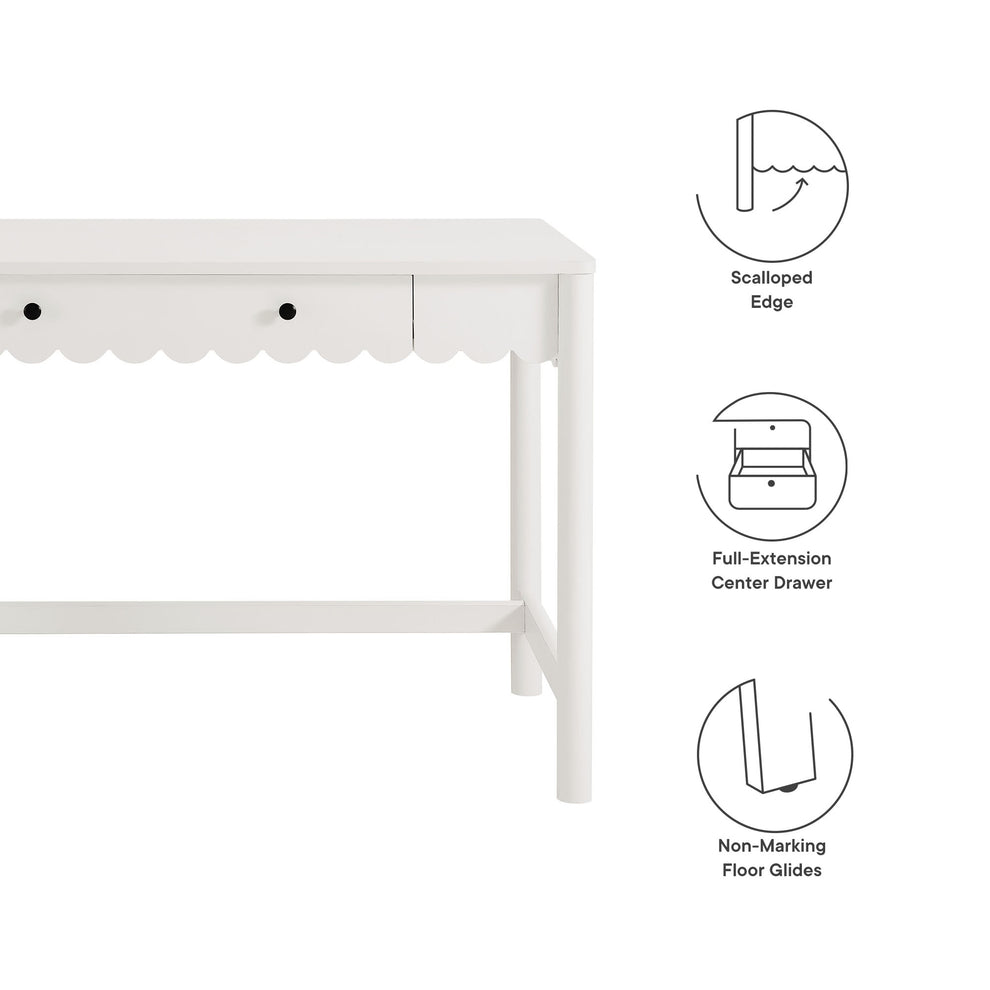 Emmeline 1-Drawer Scallop Writing Desk by Modway | Desks | Modishstore - 26