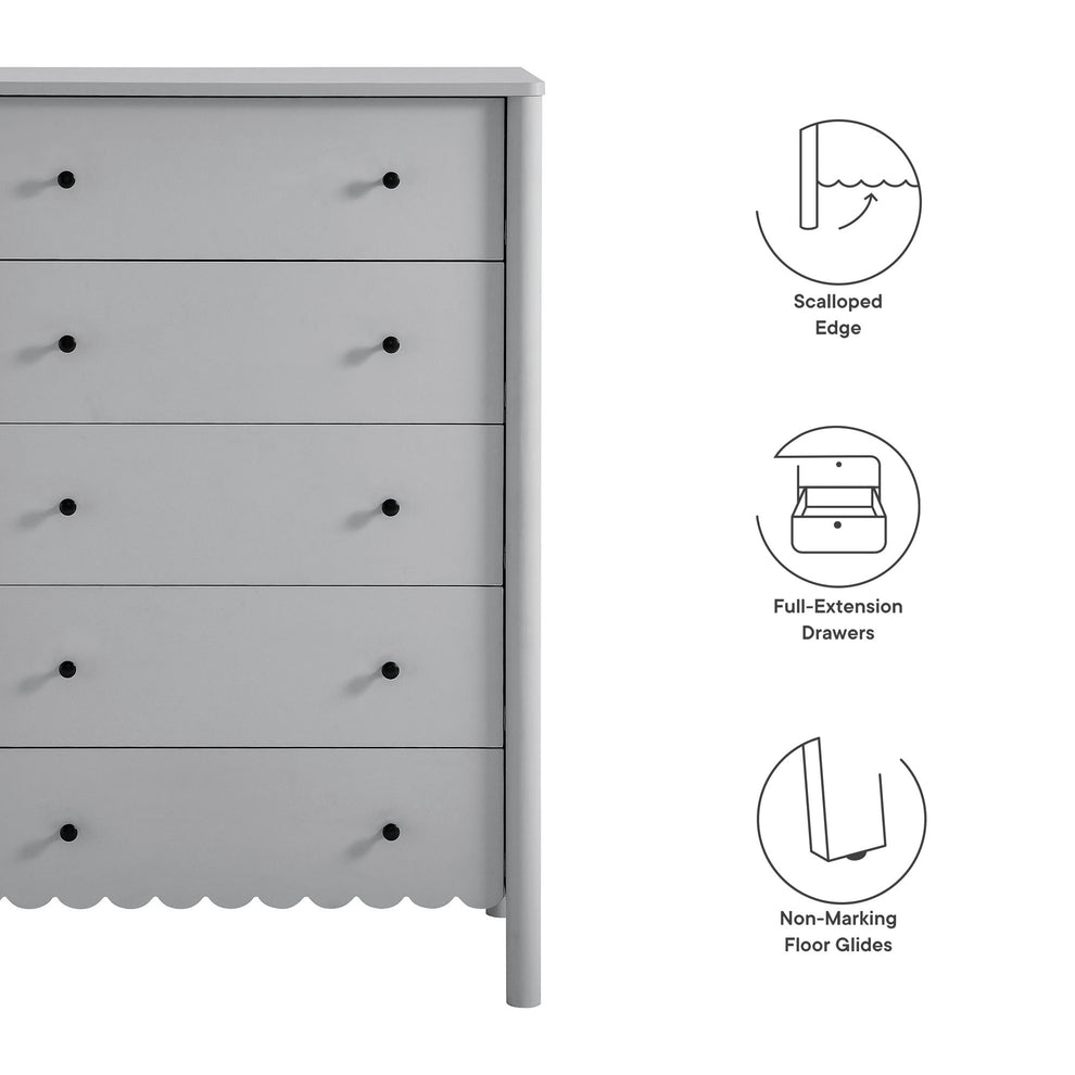 Emmeline Scalloped 5-Drawer Chest by Modway | Drawers | Modishstore - 7