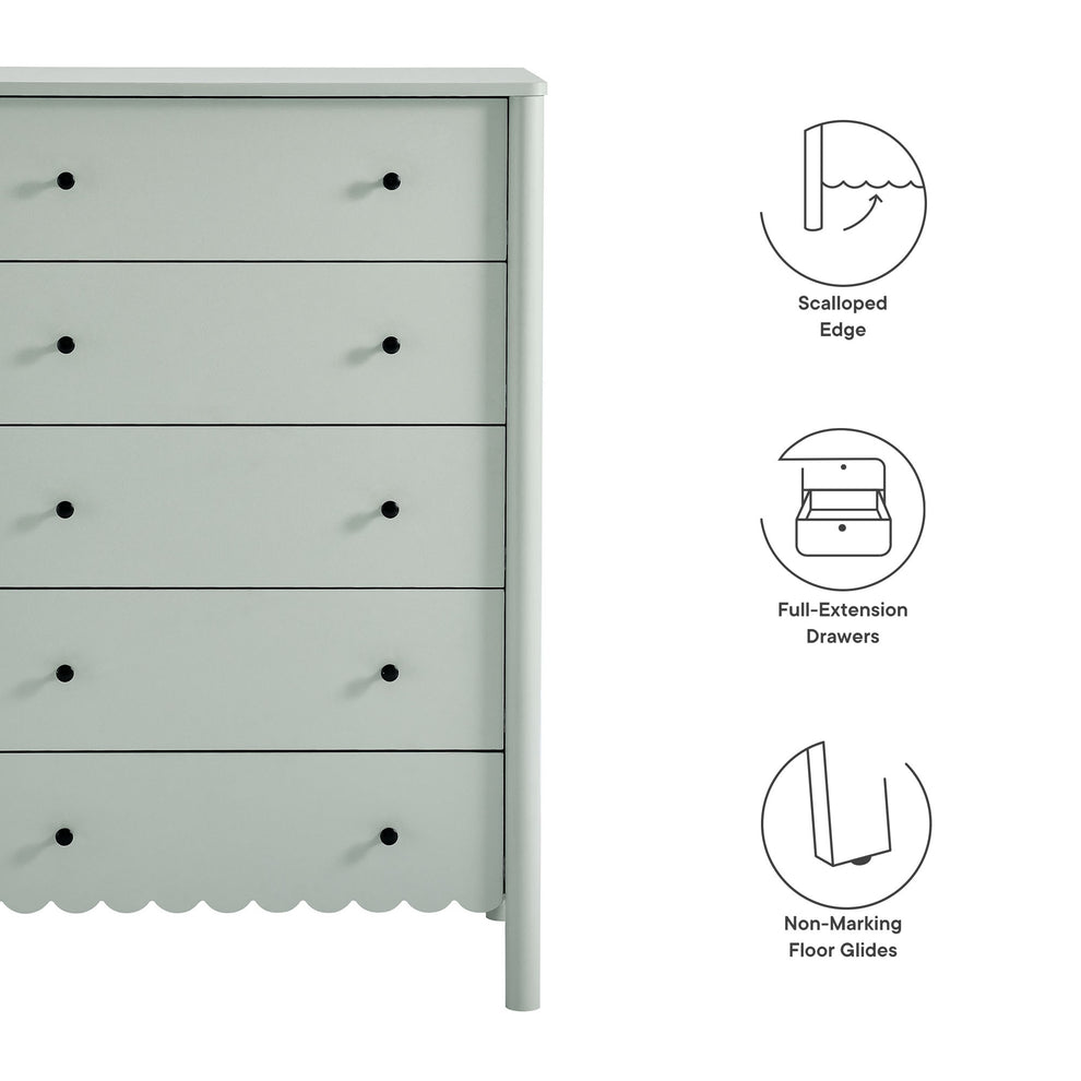 Emmeline Scalloped 5-Drawer Chest by Modway | Drawers | Modishstore - 15