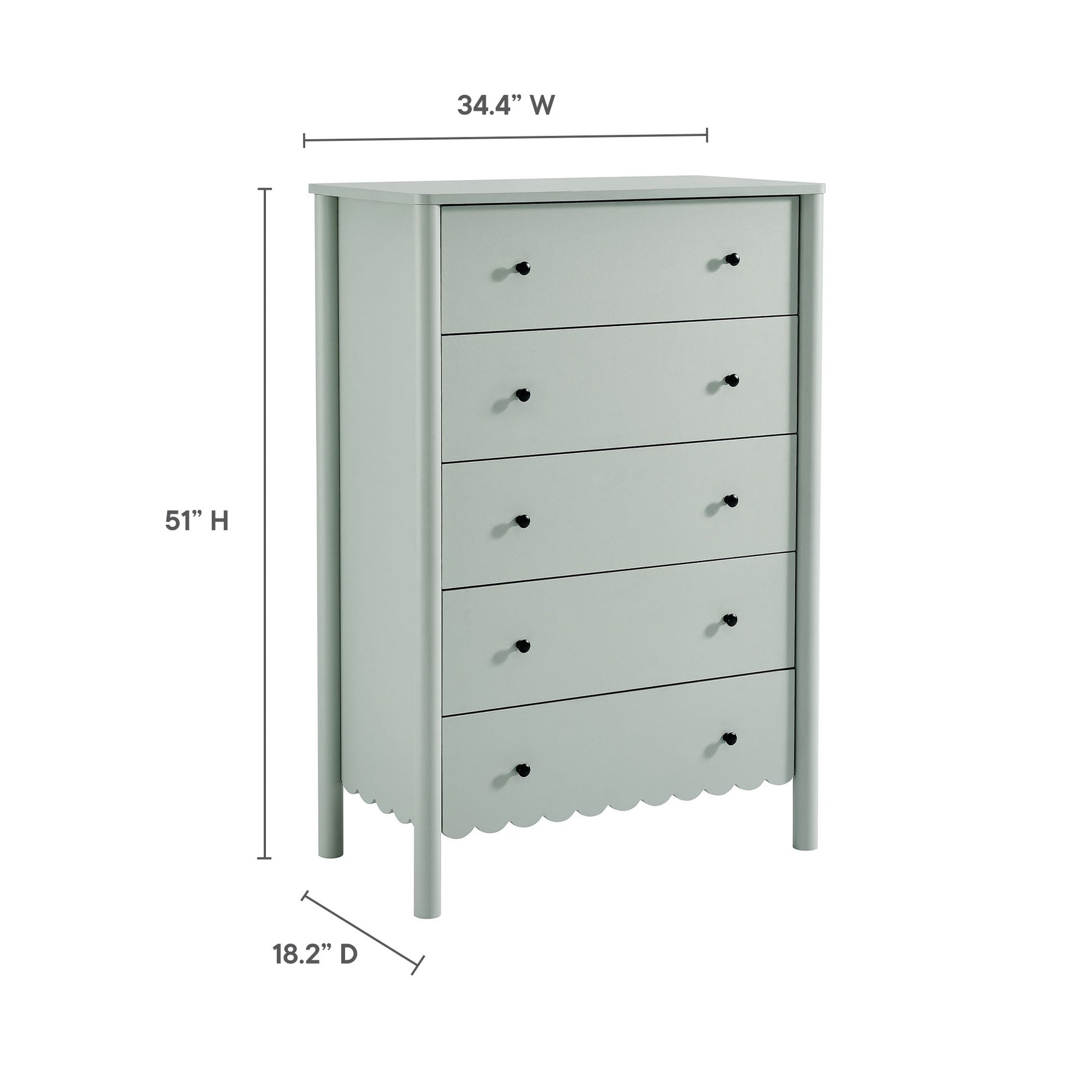 Emmeline Scalloped 5-Drawer Chest by Modway | Drawers | Modishstore - 16