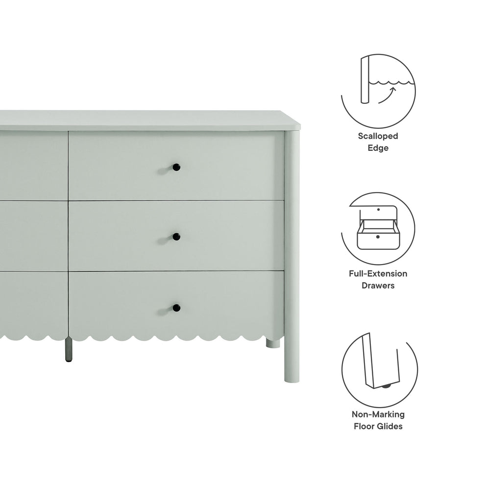Emmeline Scalloped 6-Drawer Dresser by Modway | Drawers | Modishstore - 19