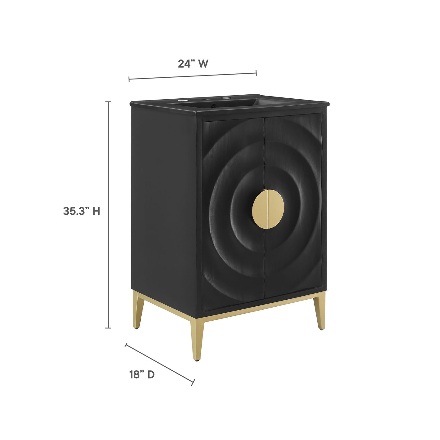 Beau 24" Wood Bathroom Vanity with Basin by Modway | Bathroom Accessories | Modishstore - 11