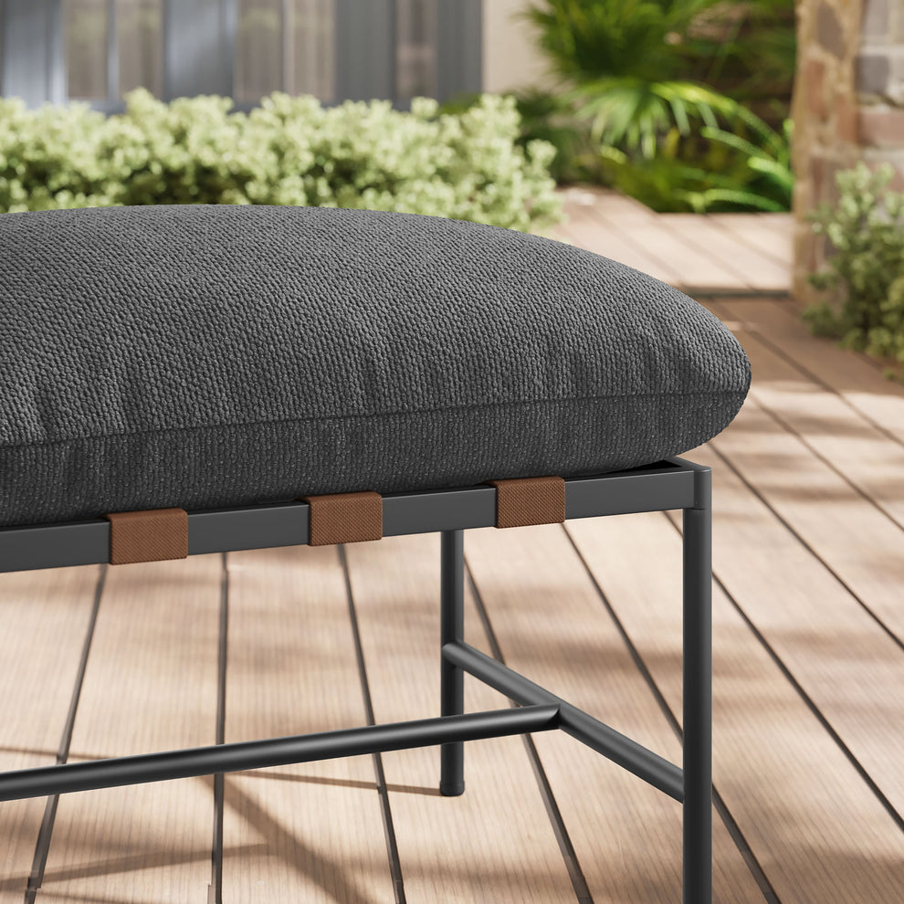 Raya Outdoor Patio Boucle Ottoman by Modway | Ottomans | Modishstore - 6