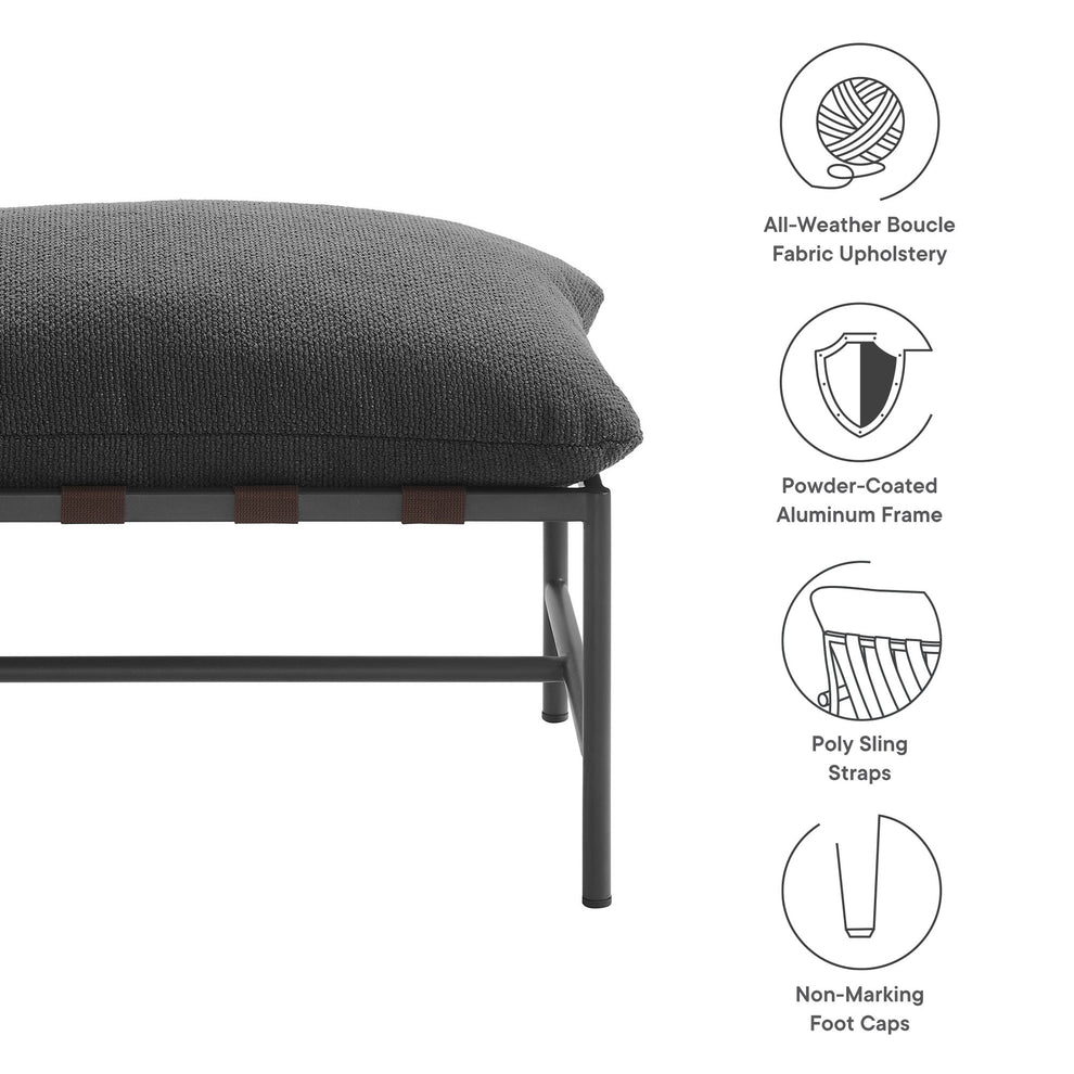 Raya Outdoor Patio Boucle Ottoman by Modway | Ottomans | Modishstore - 7