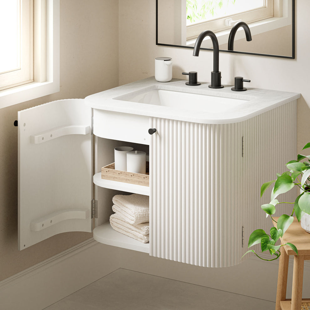 Zia 24" Wall-Mount Bathroom Vanity with Marble Sink by Modway | Bathroom Accessories | Modishstore - 9