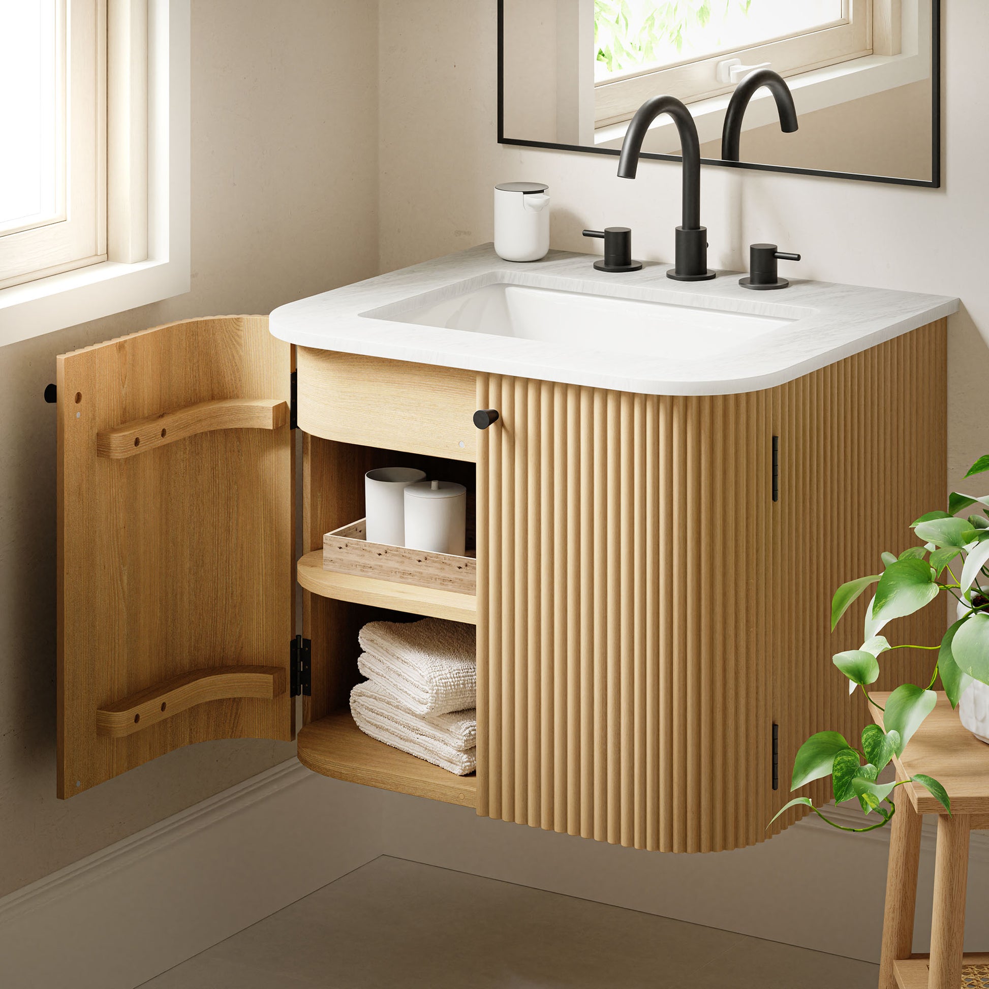 Zia 24" Wall-Mount Bathroom Vanity with Marble Sink by Modway | Bathroom Accessories | Modishstore - 19