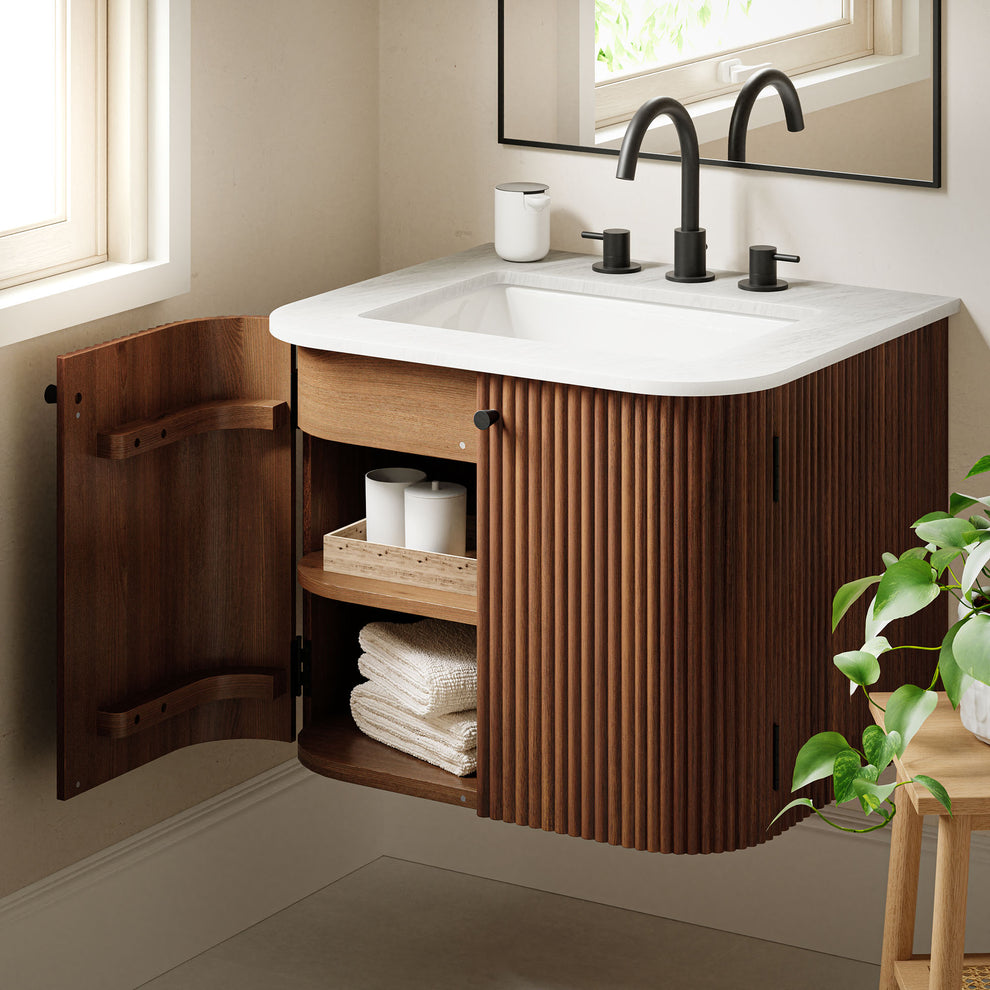 Zia 24" Wall-Mount Bathroom Vanity with Marble Sink by Modway | Bathroom Accessories | Modishstore - 30