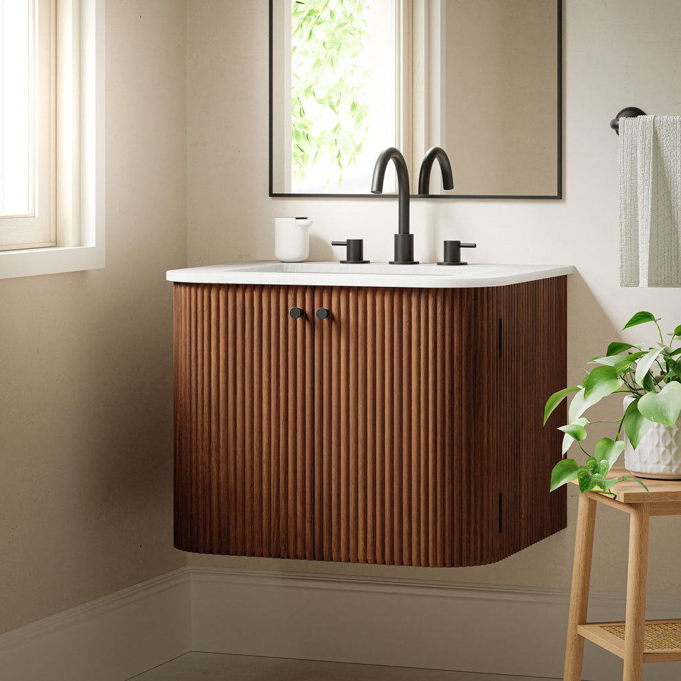 Zia 24" Wall-Mount Bathroom Vanity with Marble Sink by Modway | Bathroom Accessories | Modishstore - 31