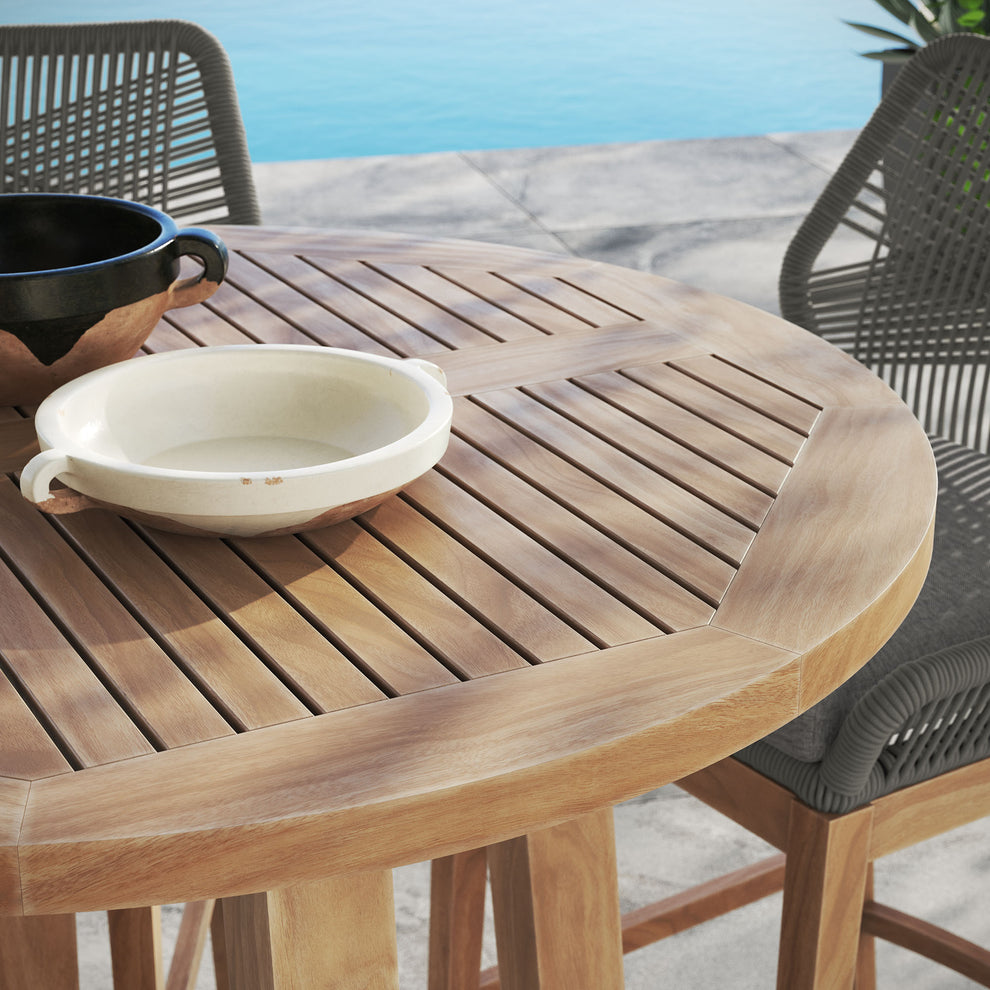 Wellspring 3-Piece Outdoor Patio Teak Wood Bar Set by Modway | Dining Sets | Modishstore - 8