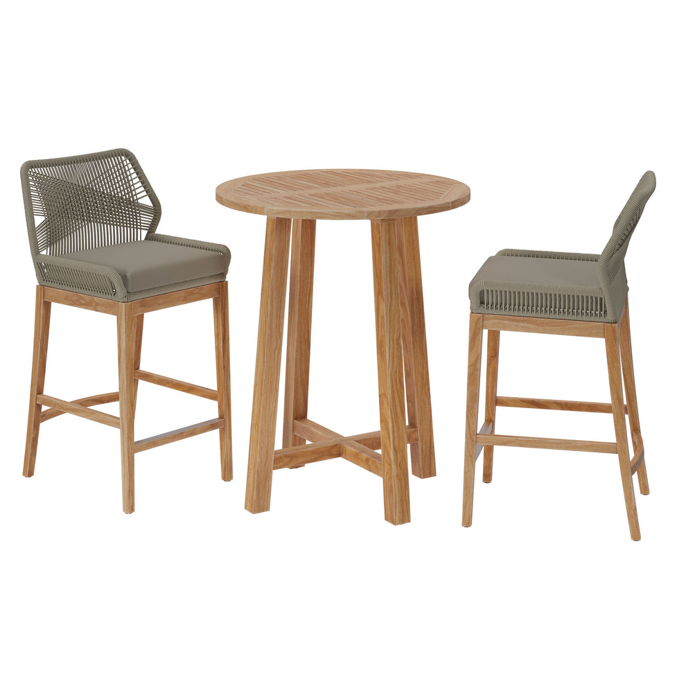 Wellspring 3-Piece Outdoor Patio Teak Wood Bar Set by Modway | Dining Sets | Modishstore - 13
