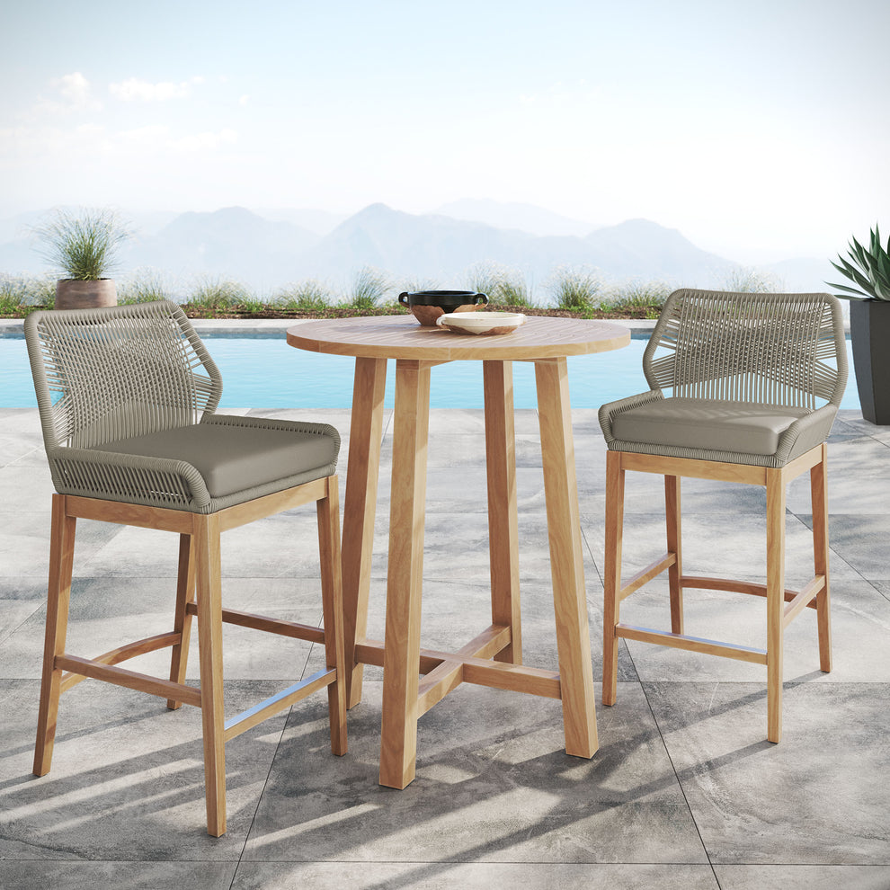 Wellspring 3-Piece Outdoor Patio Teak Wood Bar Set by Modway | Dining Sets | Modishstore - 15