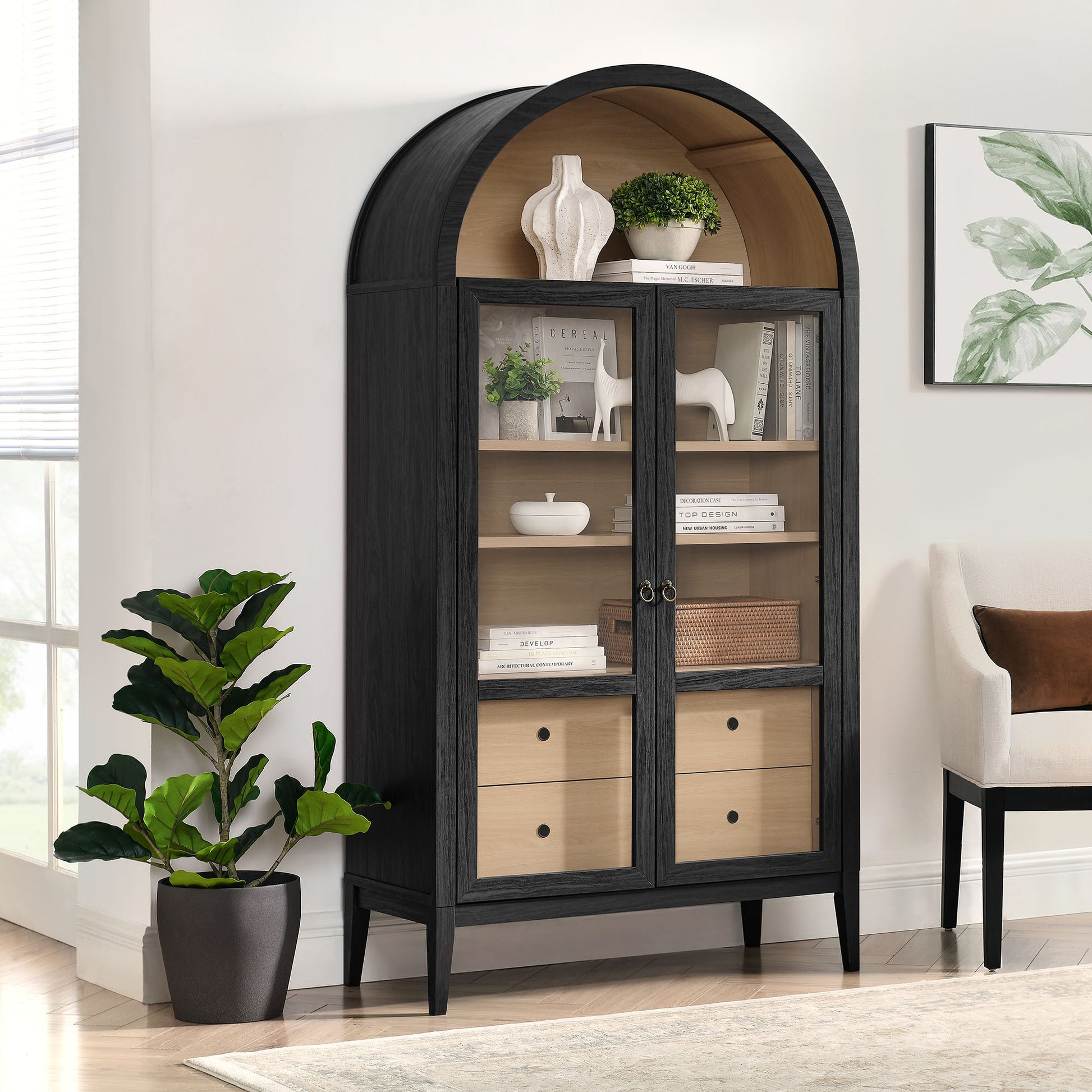 Nolan 74" Tall Wide Arched Storage Display Cabinet by Modway | Cabinets | Modishstore - 1