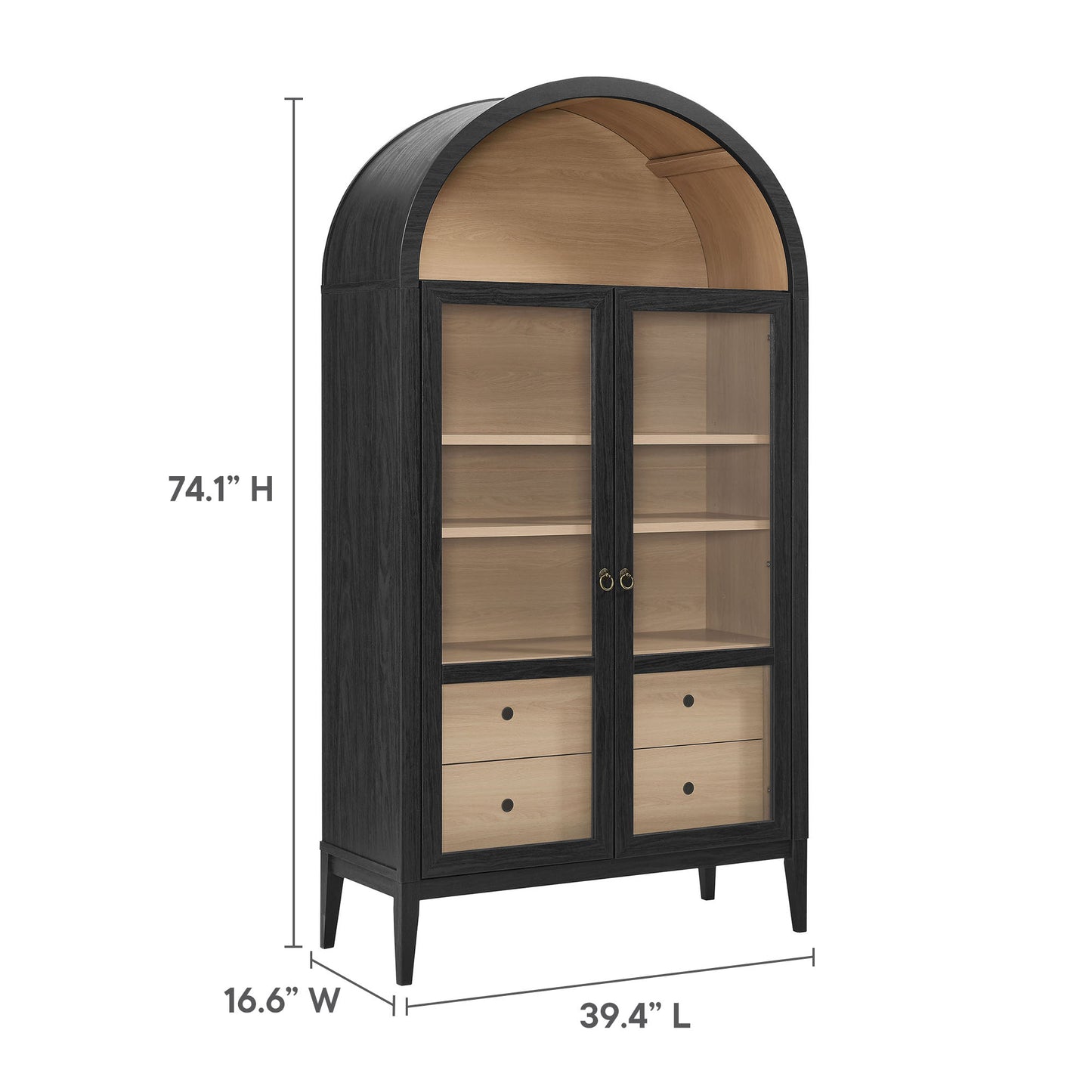 Nolan 74" Tall Wide Arched Storage Display Cabinet by Modway | Cabinets | Modishstore - 11