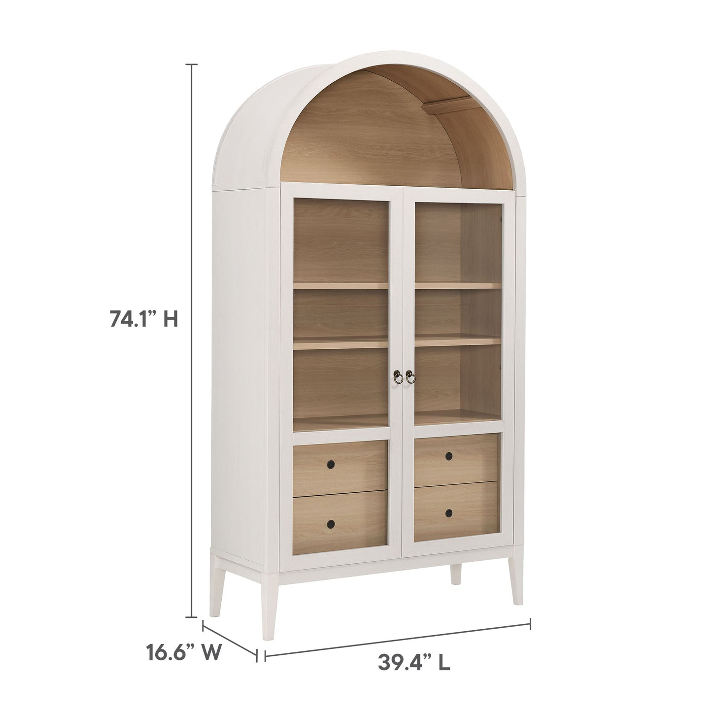 Nolan 74" Tall Wide Arched Storage Display Cabinet by Modway | Cabinets | Modishstore - 22
