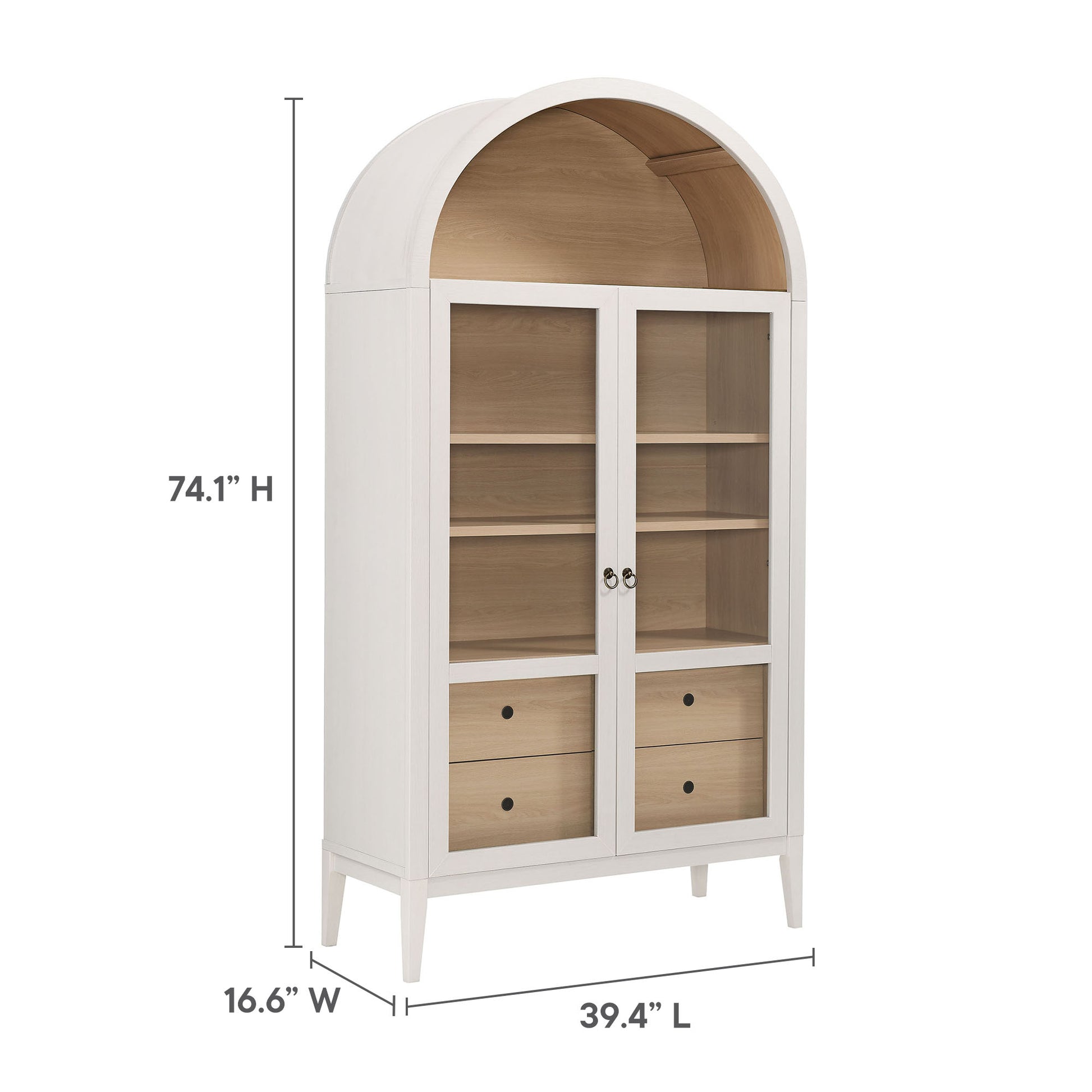 Nolan 74" Tall Wide Arched Storage Display Cabinet by Modway | Cabinets | Modishstore - 22