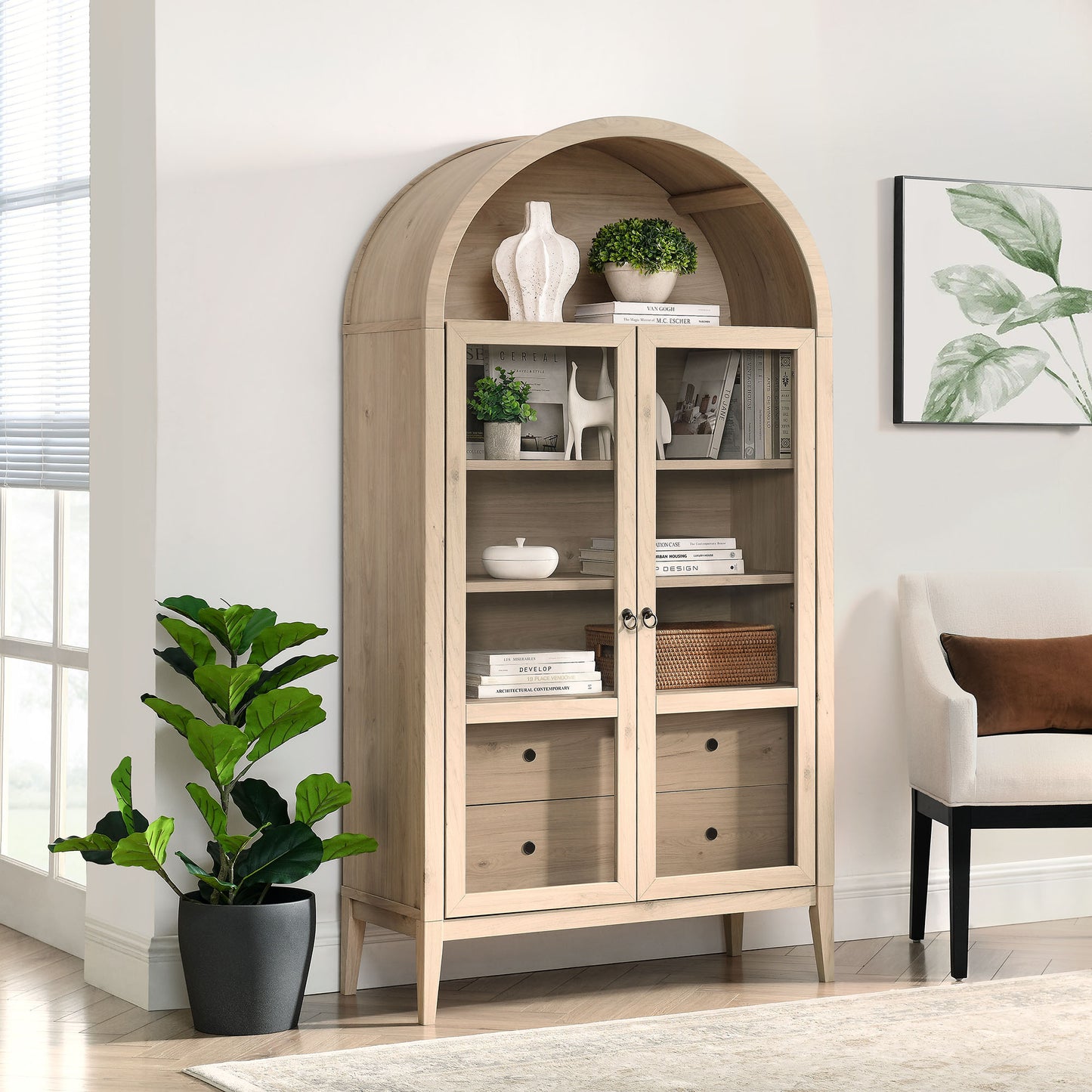 Nolan 74" Tall Wide Arched Storage Display Cabinet by Modway | Cabinets | Modishstore - 30