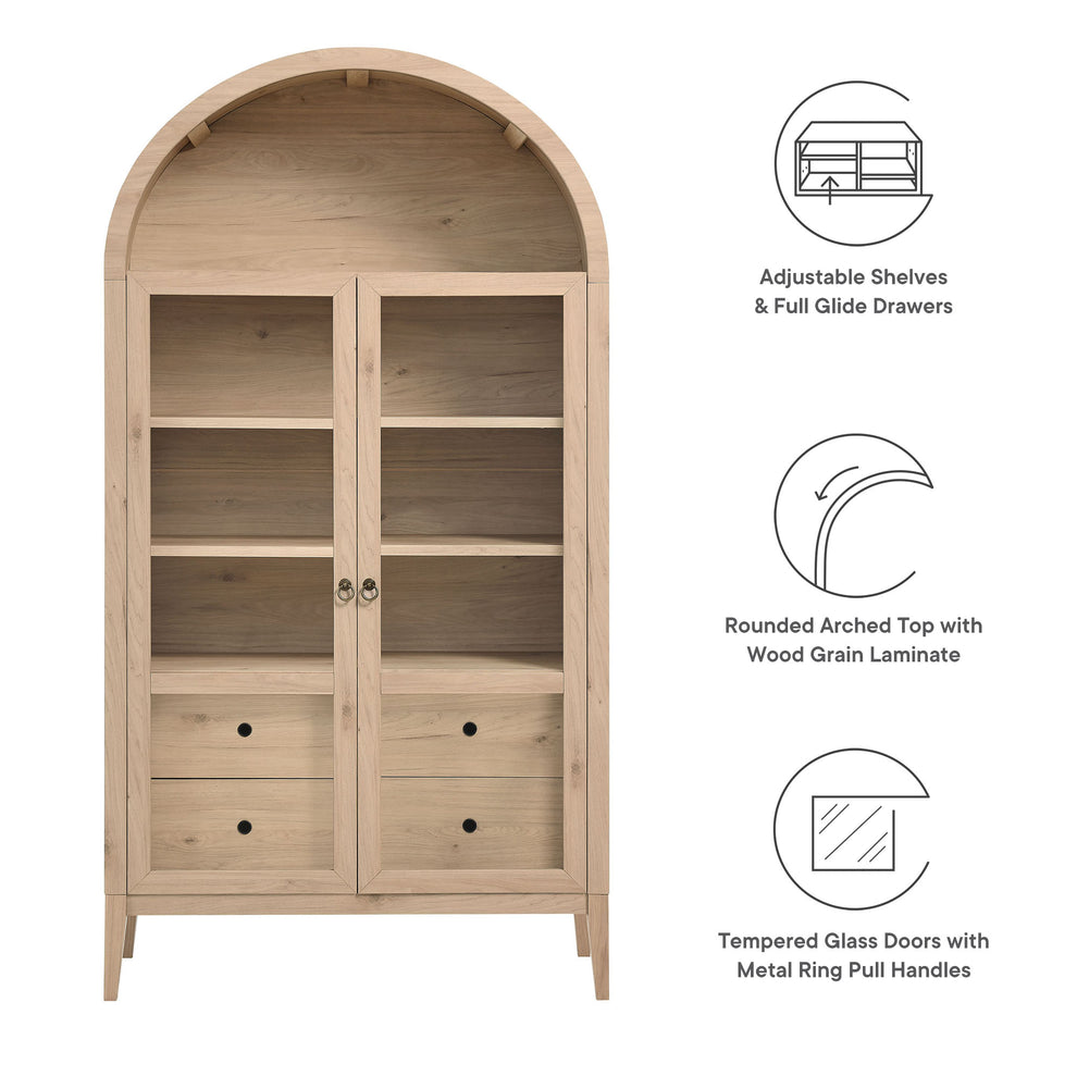 Nolan 74" Tall Wide Arched Storage Display Cabinet by Modway | Cabinets | Modishstore - 32