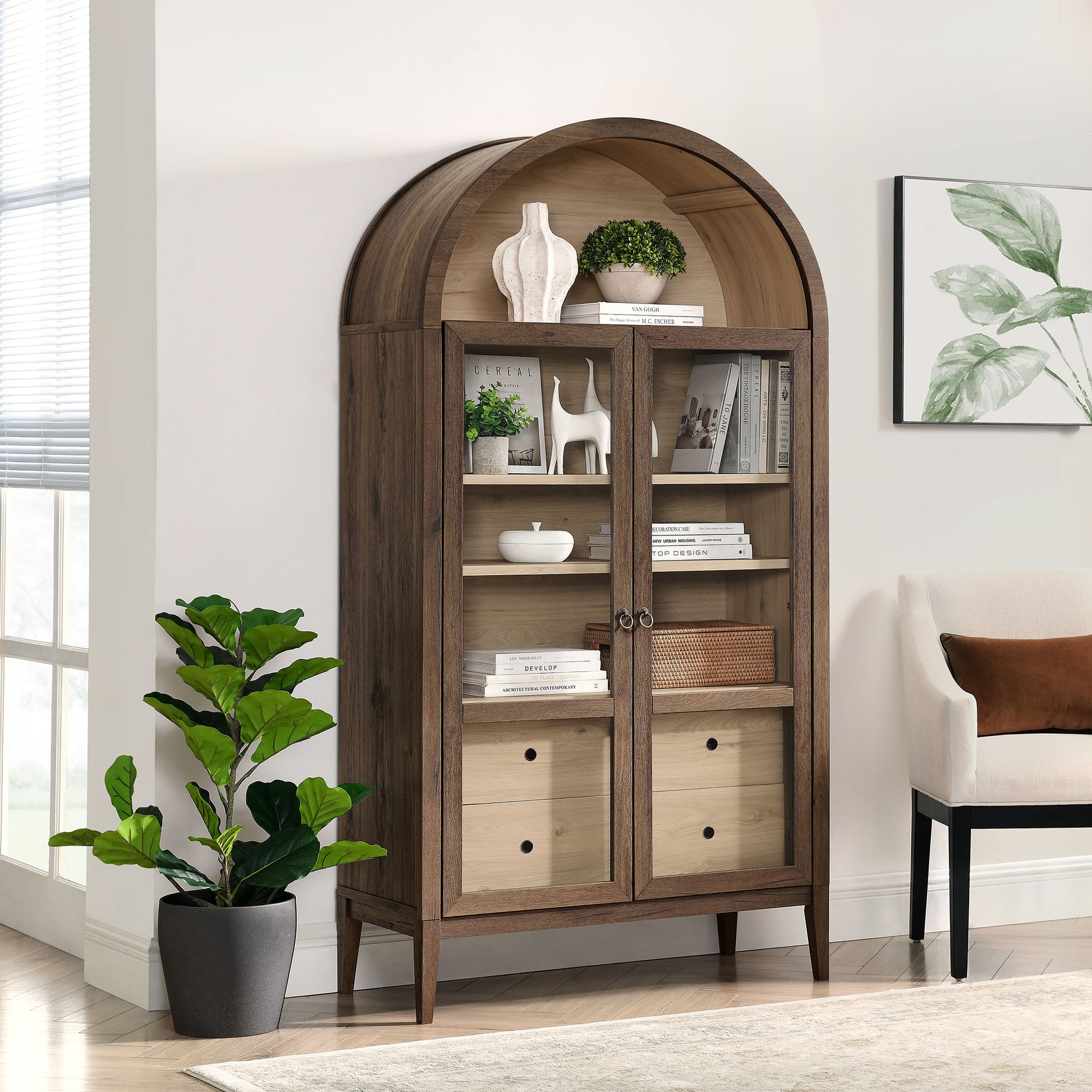 Nolan 74" Tall Wide Arched Storage Display Cabinet by Modway | Cabinets | Modishstore - 41