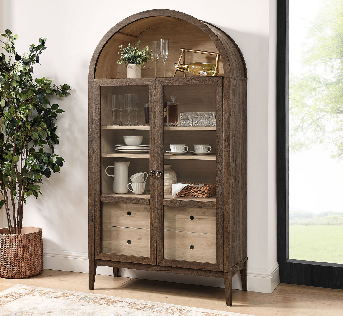 Nolan 74" Tall Wide Arched Storage Display Cabinet by Modway | Cabinets | Modishstore - 42