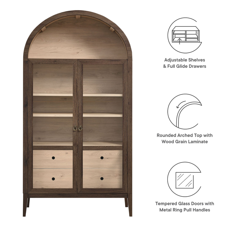 Nolan 74" Tall Wide Arched Storage Display Cabinet by Modway | Cabinets | Modishstore - 43