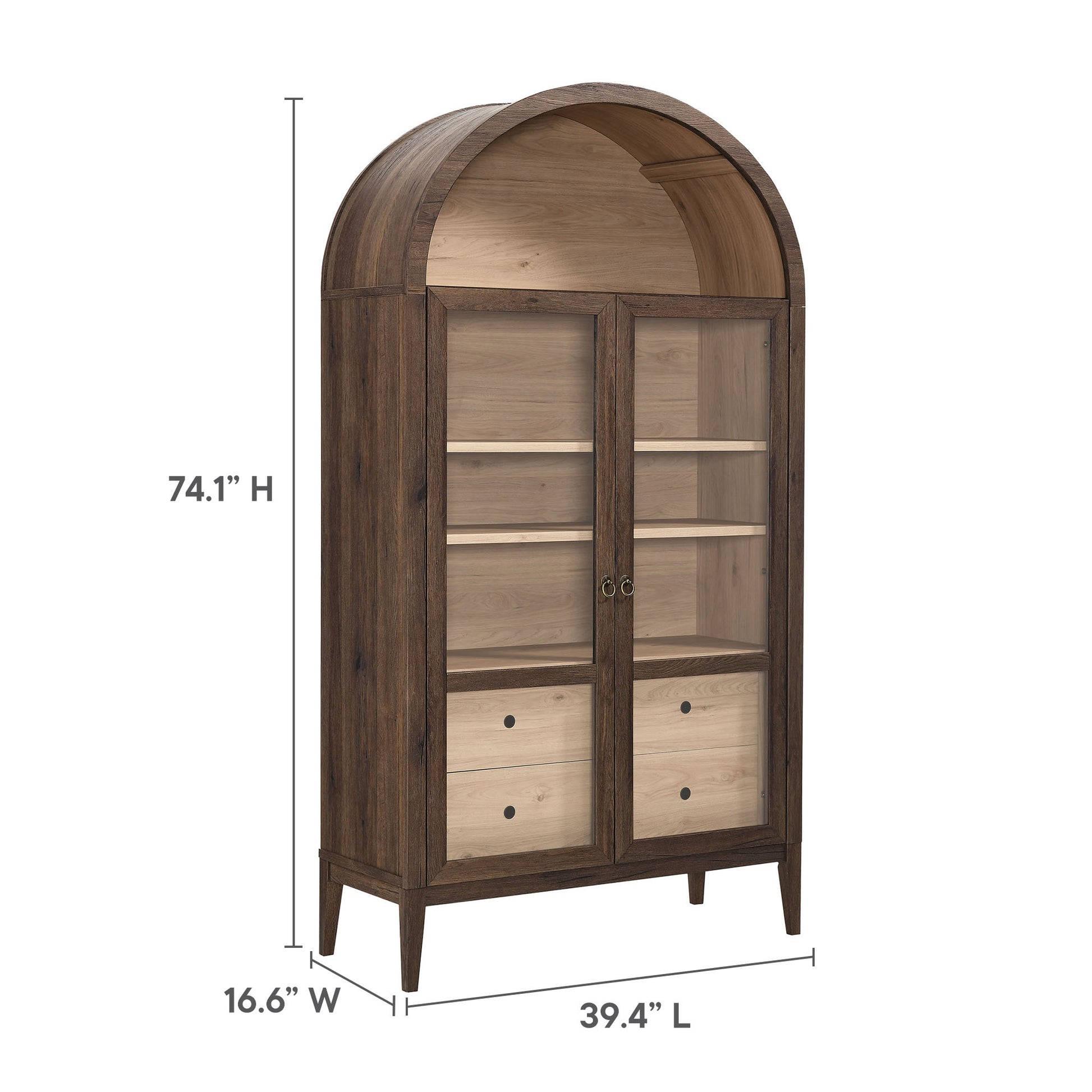 Nolan 74" Tall Wide Arched Storage Display Cabinet by Modway | Cabinets | Modishstore - 44