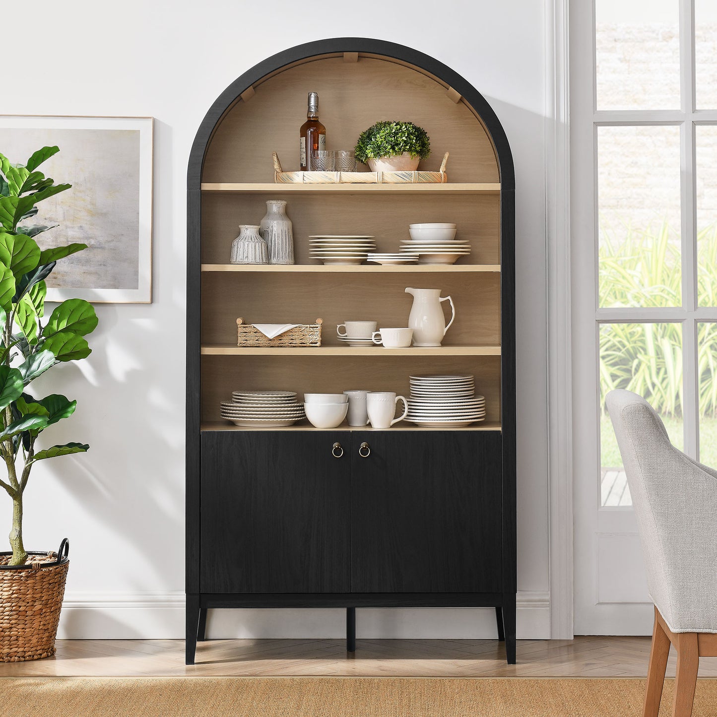 Nolan 74" Tall Wide Arched Storage Display Cabinet Bookshelf by Modway | Cabinets | Modishstore - 8