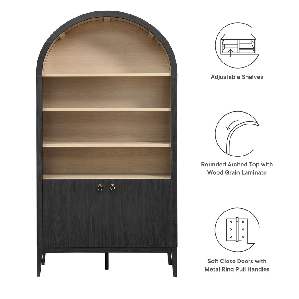 Nolan 74" Tall Wide Arched Storage Display Cabinet Bookshelf by Modway | Cabinets | Modishstore - 9