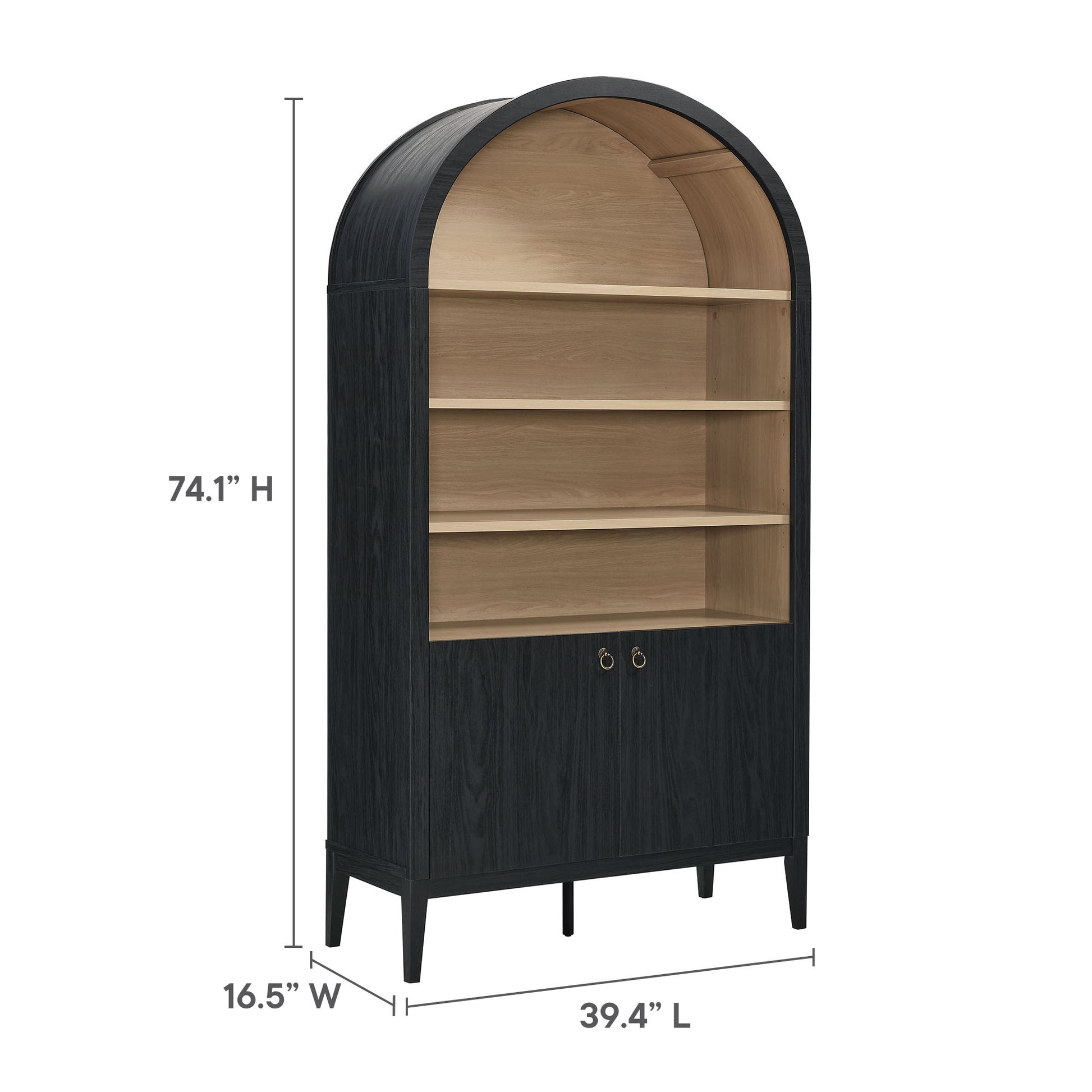 Nolan 74" Tall Wide Arched Storage Display Cabinet Bookshelf by Modway | Cabinets | Modishstore - 10