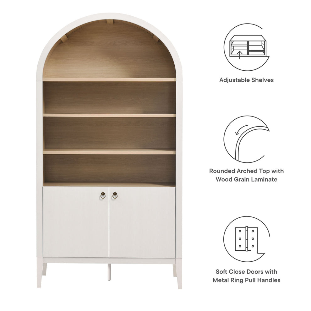 Nolan 74" Tall Wide Arched Storage Display Cabinet Bookshelf by Modway | Cabinets | Modishstore - 19