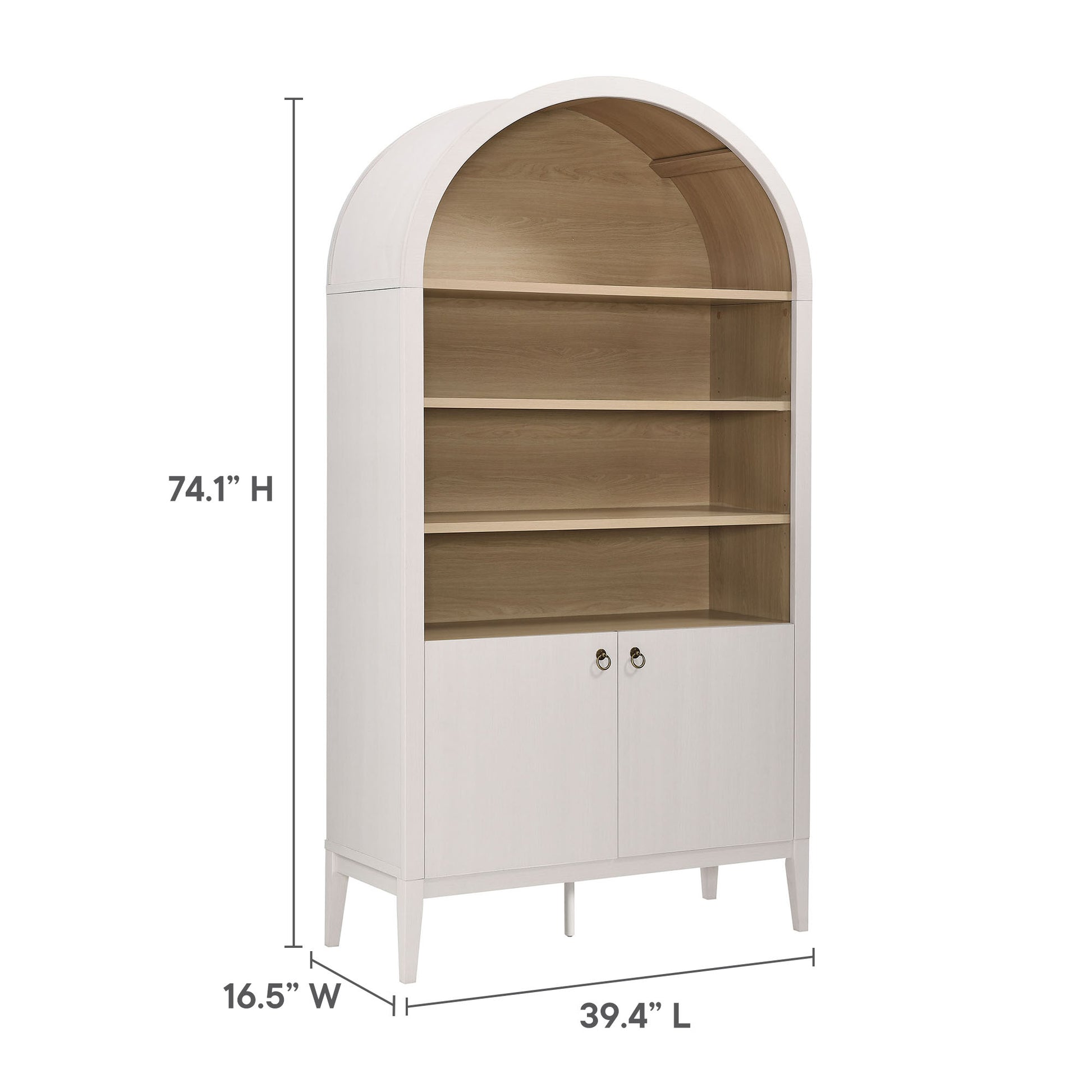 Nolan 74" Tall Wide Arched Storage Display Cabinet Bookshelf by Modway | Cabinets | Modishstore - 20