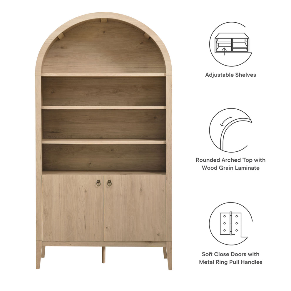 Nolan 74" Tall Wide Arched Storage Display Cabinet Bookshelf by Modway | Cabinets | Modishstore - 29