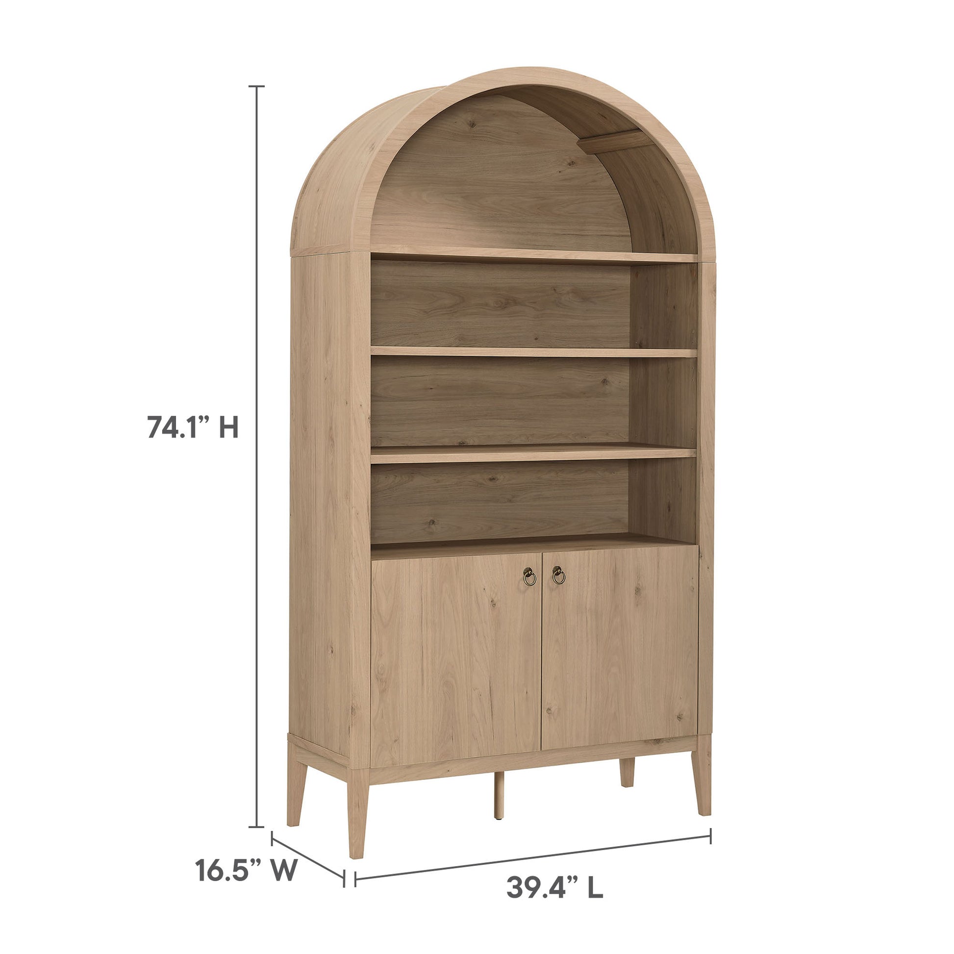 Nolan 74" Tall Wide Arched Storage Display Cabinet Bookshelf by Modway | Cabinets | Modishstore - 30