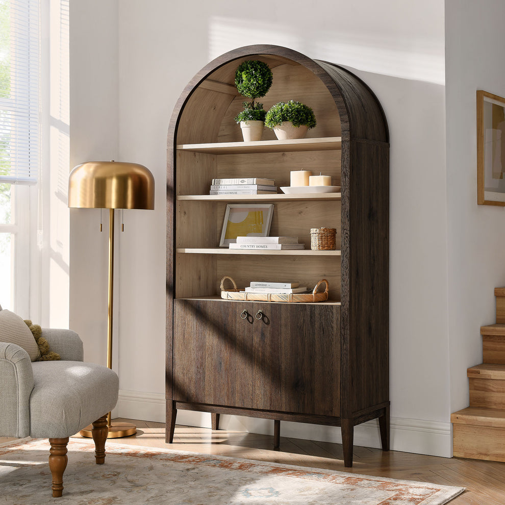 Nolan 74" Tall Wide Arched Storage Display Cabinet Bookshelf by Modway | Cabinets | Modishstore - 37
