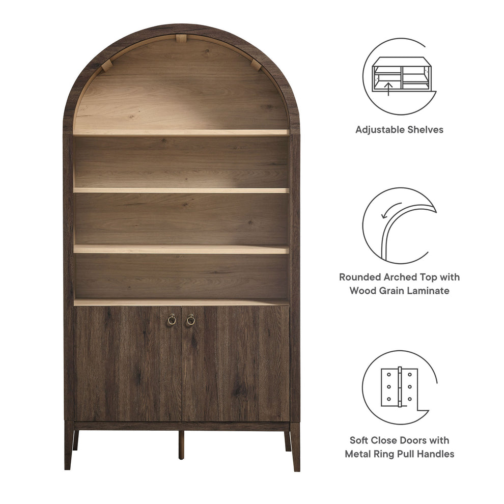 Nolan 74" Tall Wide Arched Storage Display Cabinet Bookshelf by Modway | Cabinets | Modishstore - 39