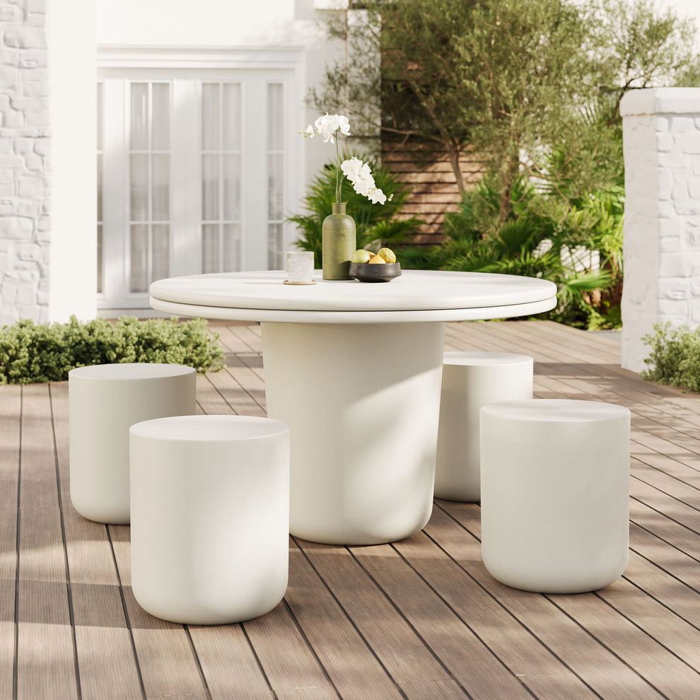 Brion Indoor - Outdoor Patio Concrete 5 Piece Dining Table Set by Modway | Dining Tables | Modishstore - 11