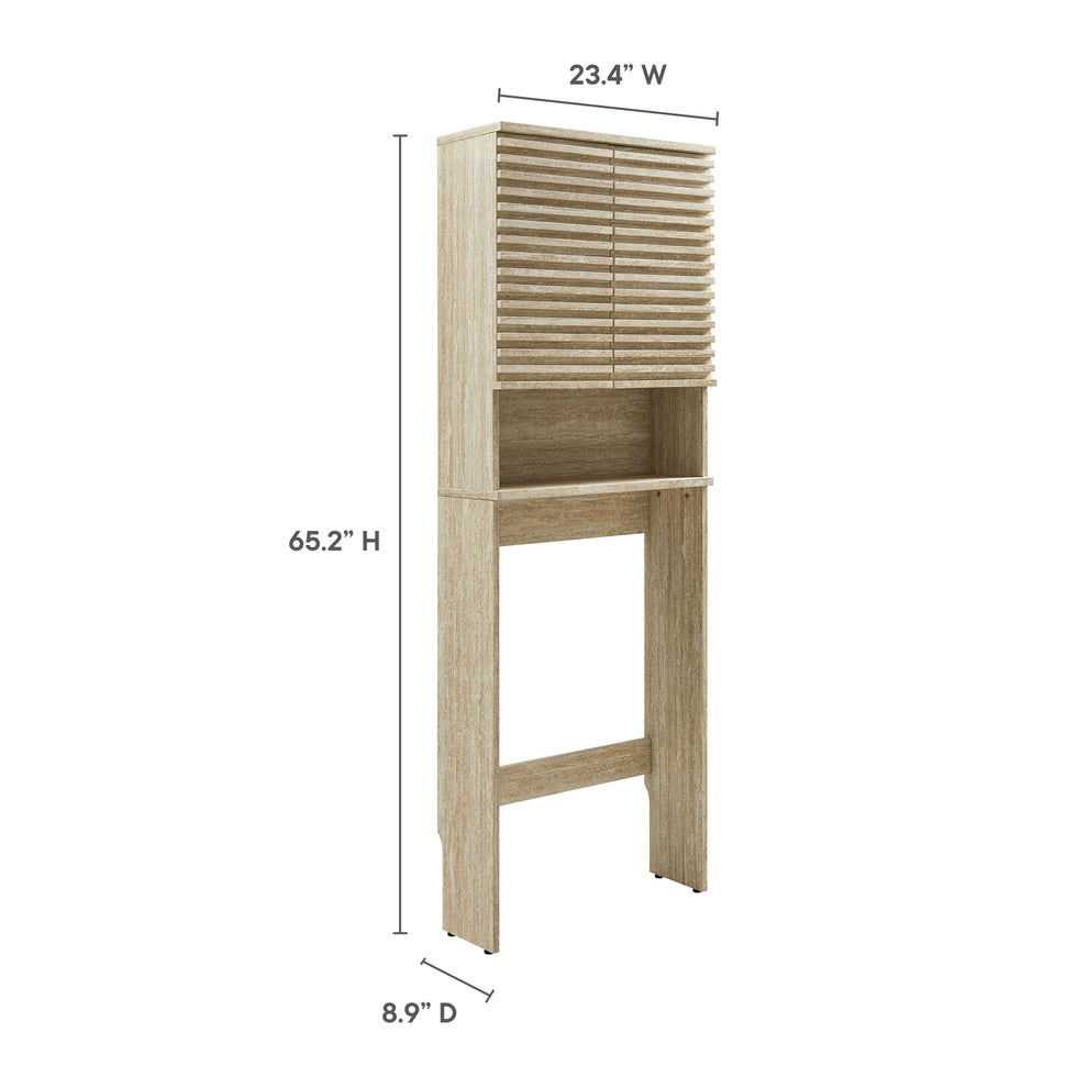 Render Over the Toilet Faux Travertine Bathroom Storage Cabinet by Modway | Bathroom Accessories | Modishstore - 9