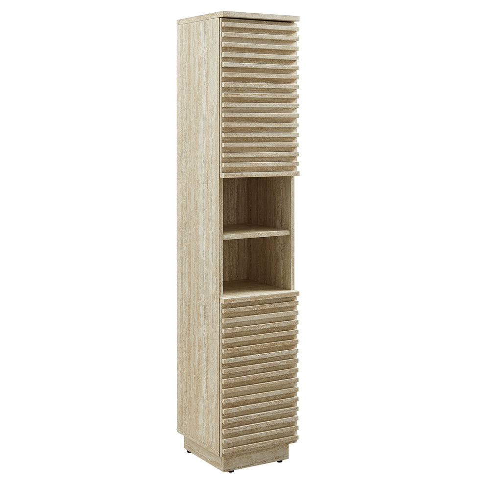 Render Tall Narrow Faux Travertine Linen Storage Cabinet by Modway | Bathroom Accessories | Modishstore - 2