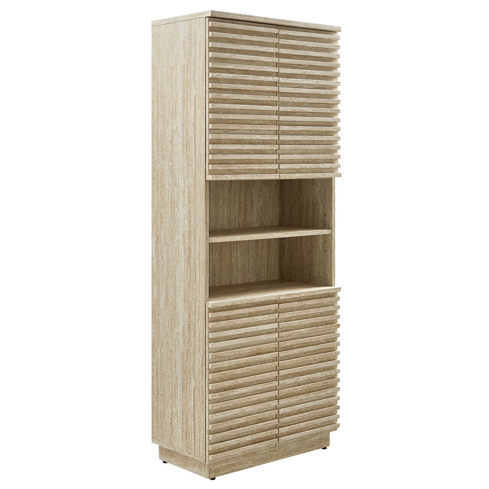 Render Tall Faux Travertine Linen Storage Cabinet by Modway | Bathroom Accessories | Modishstore - 2