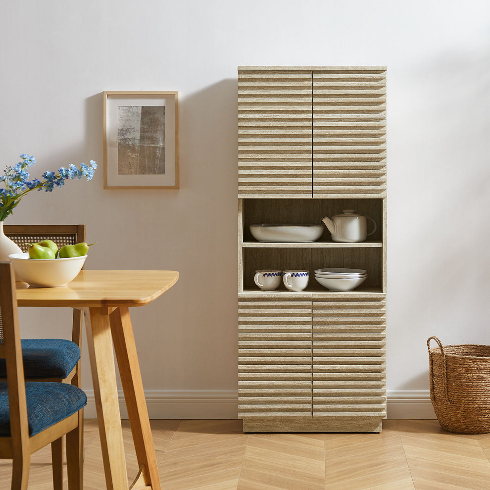Render Tall Faux Travertine Linen Storage Cabinet by Modway | Bathroom Accessories | Modishstore - 8