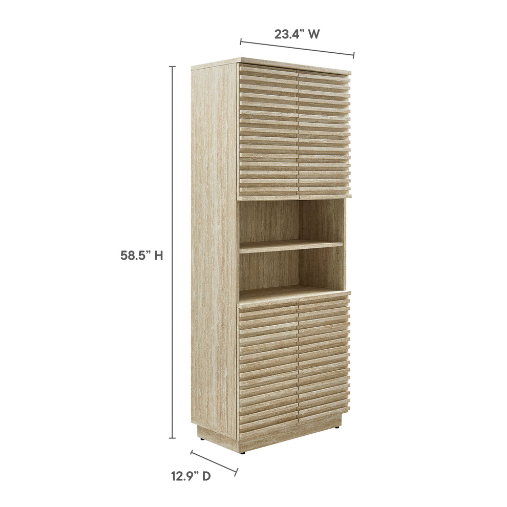 Render Tall Faux Travertine Linen Storage Cabinet by Modway | Bathroom Accessories | Modishstore - 10