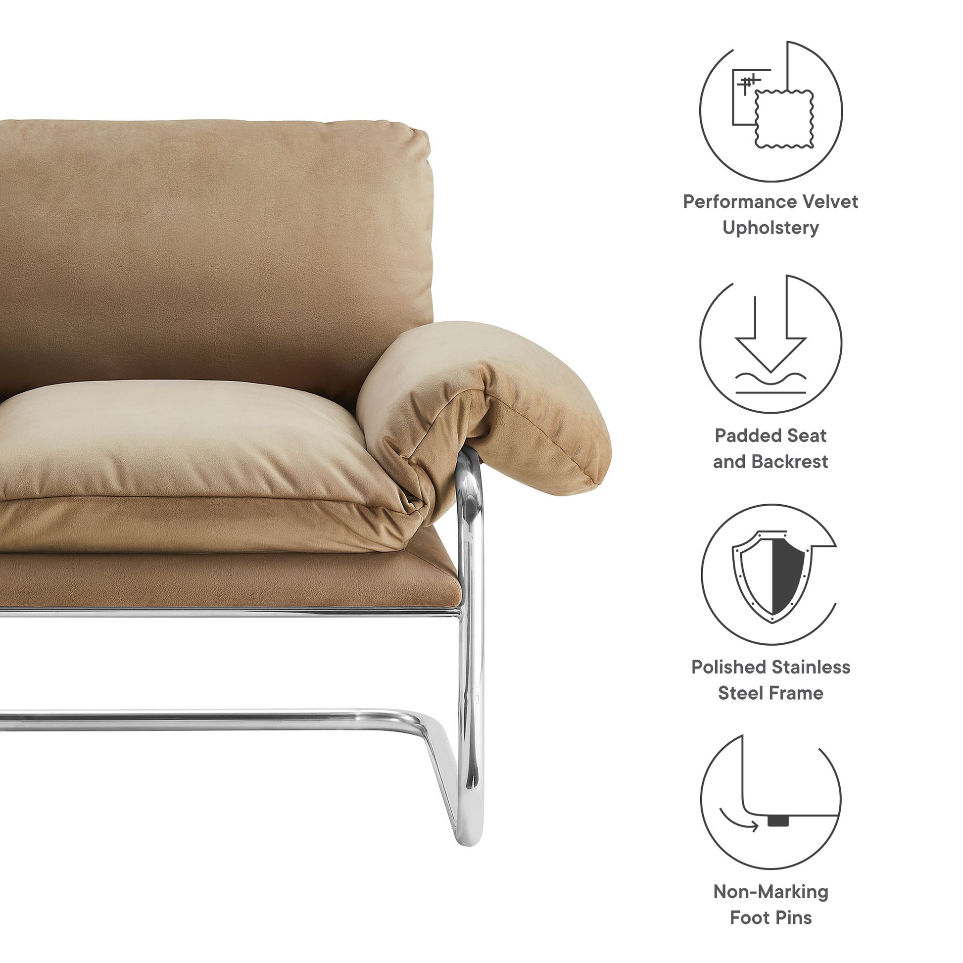 Ansel Performance Velvet Accent Chair by Modway | Accent Chairs | Modishstore - 26