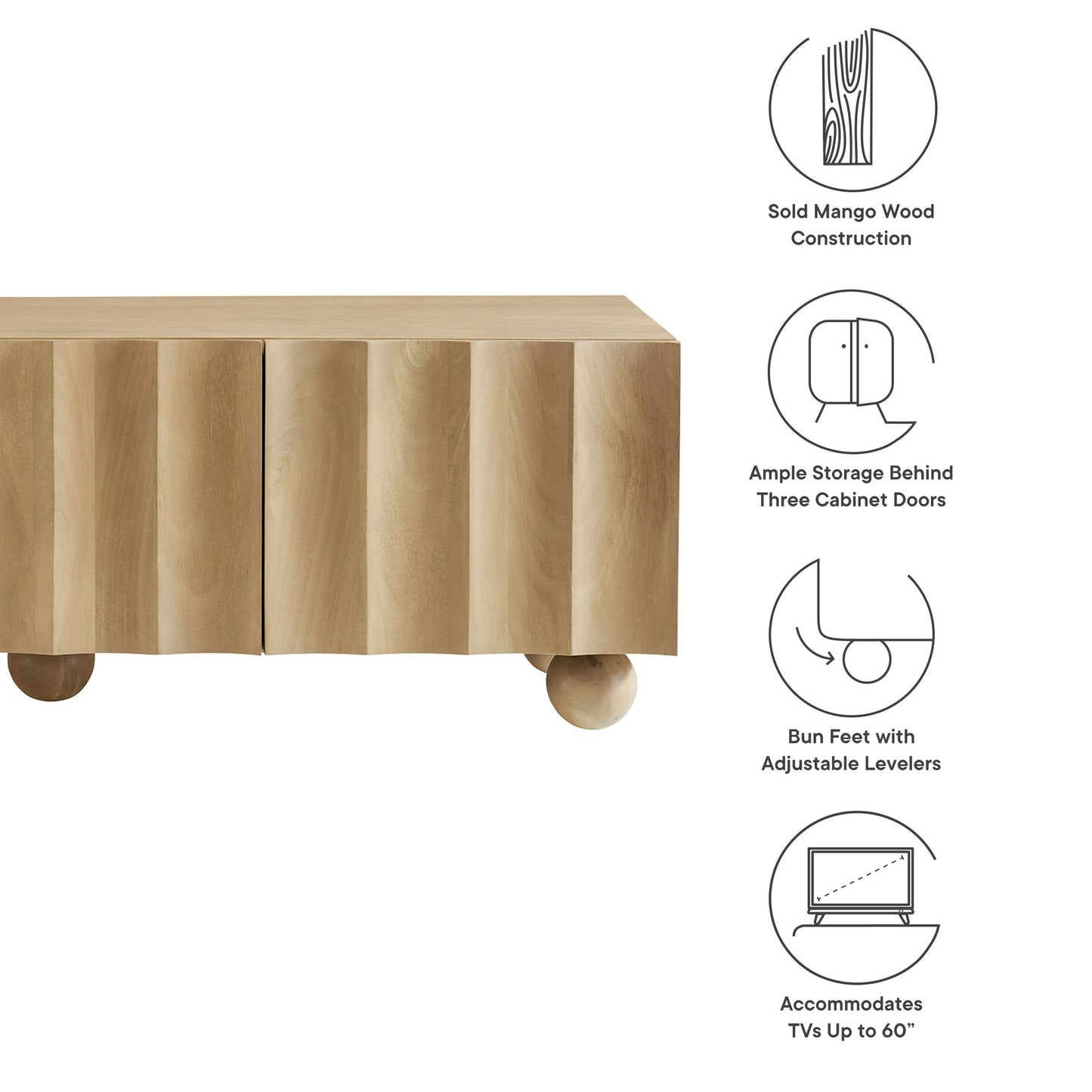 Sorren Scalloped 54" Wood TV Stand by Modway | TV Stands | Modishstore - 8