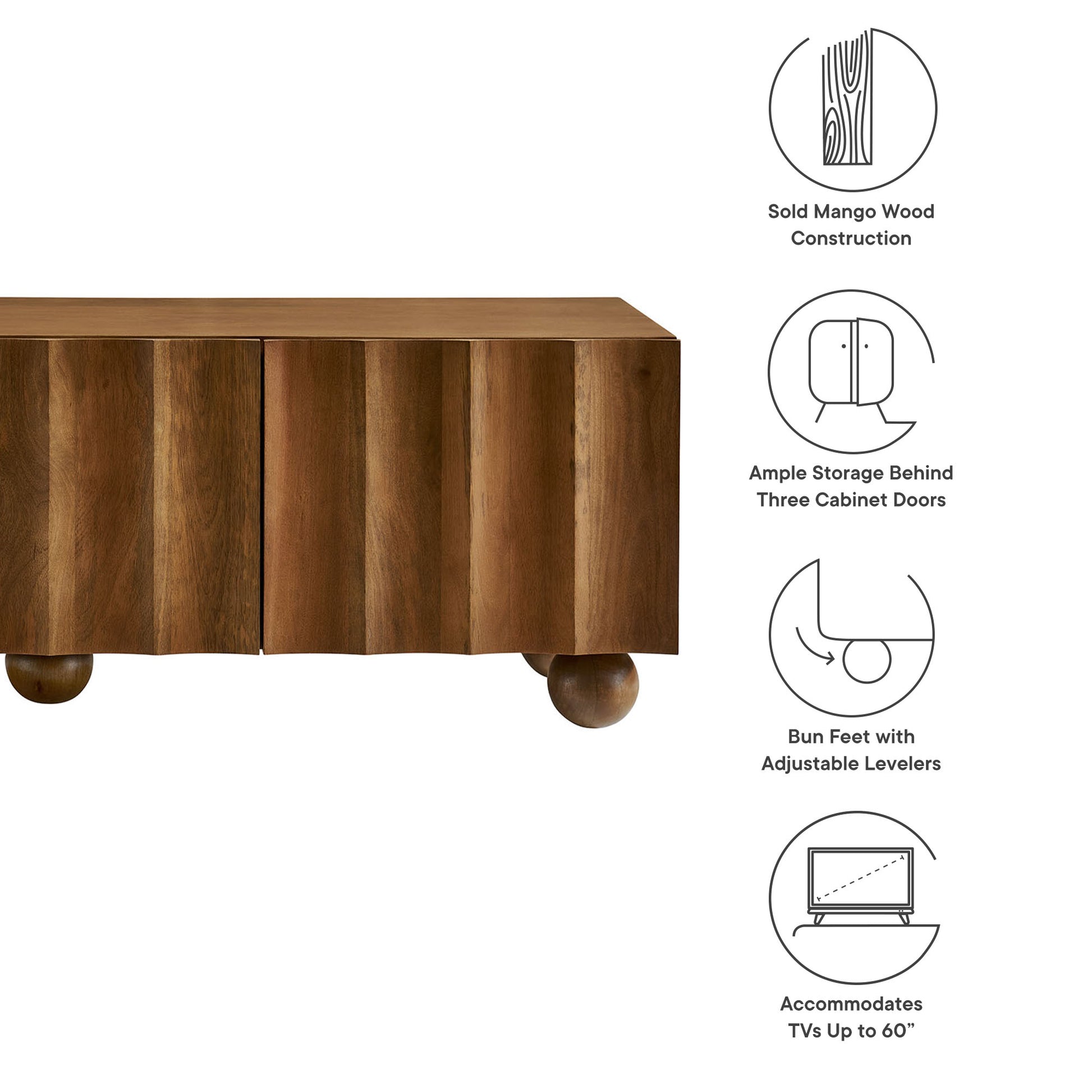 Sorren Scalloped 54" Wood TV Stand by Modway | TV Stands | Modishstore - 17