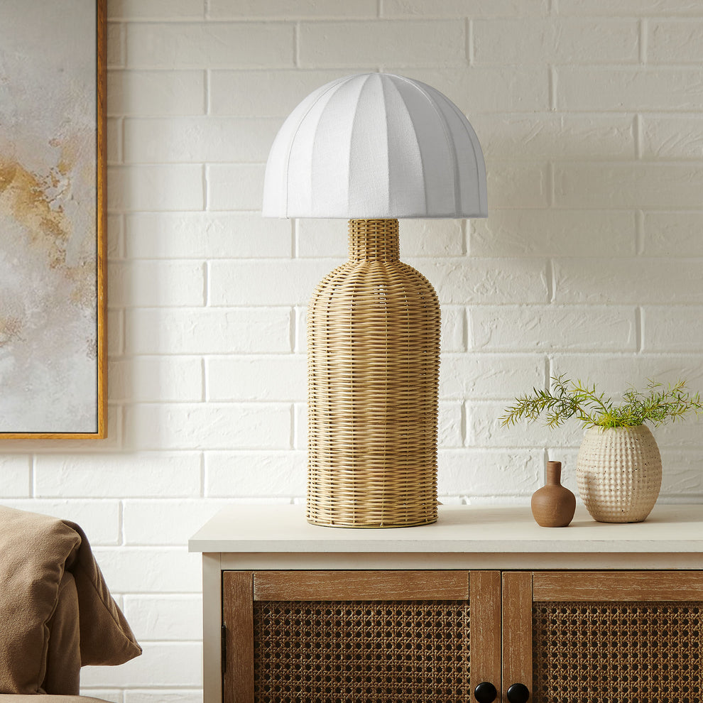 Santo Rattan Table Lamp With Dome Shade by Modway | Table Lamps | Modishstore - 1