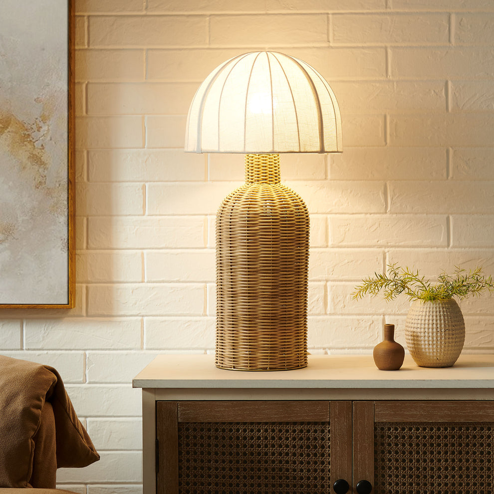 Santo Rattan Table Lamp With Dome Shade by Modway | Table Lamps | Modishstore - 9