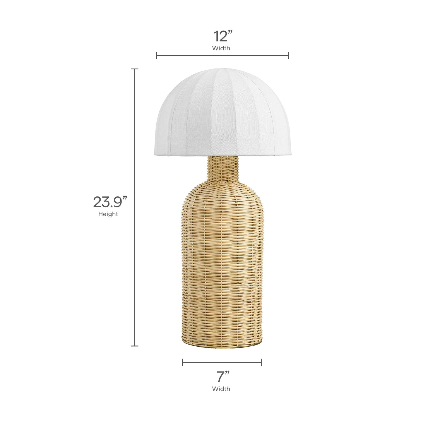 Santo Rattan Table Lamp With Dome Shade by Modway | Table Lamps | Modishstore - 11