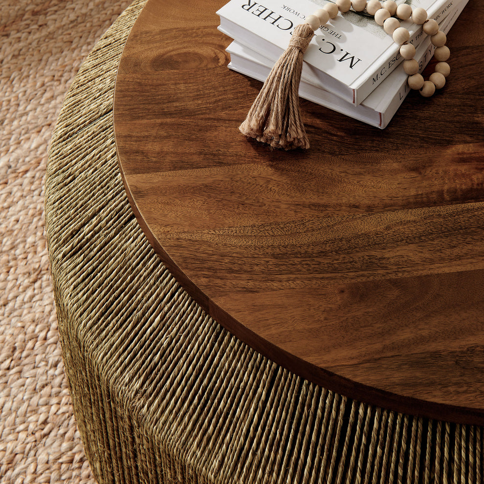 Maris Seagrass and Wood Coffee Table by Modway | Accent Tables | Modishstore - 6