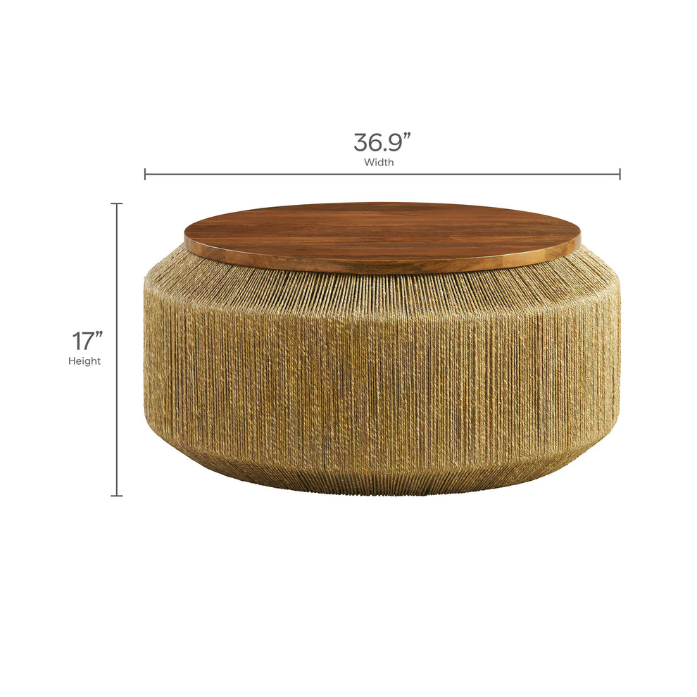 Maris Seagrass and Wood Coffee Table by Modway | Accent Tables | Modishstore - 8